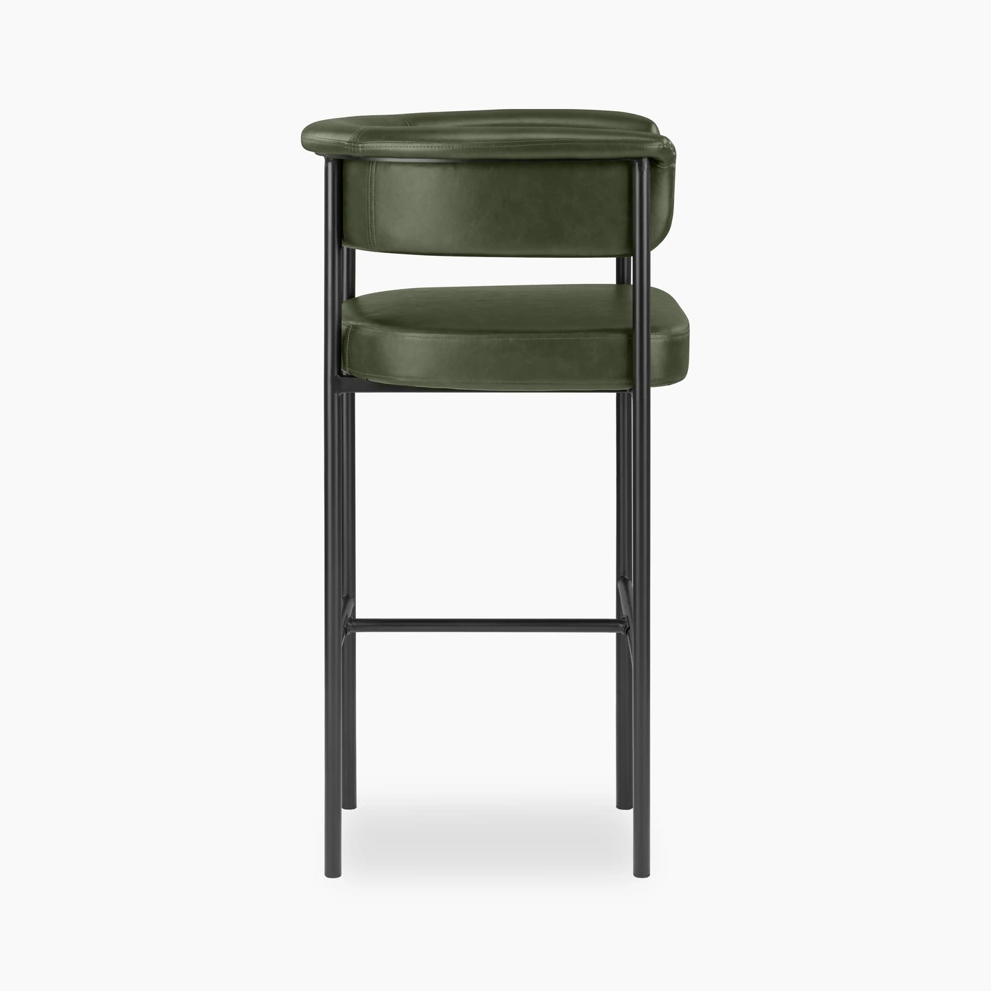 Roane Bar Stool | Vintage Green Faux Leather & Black