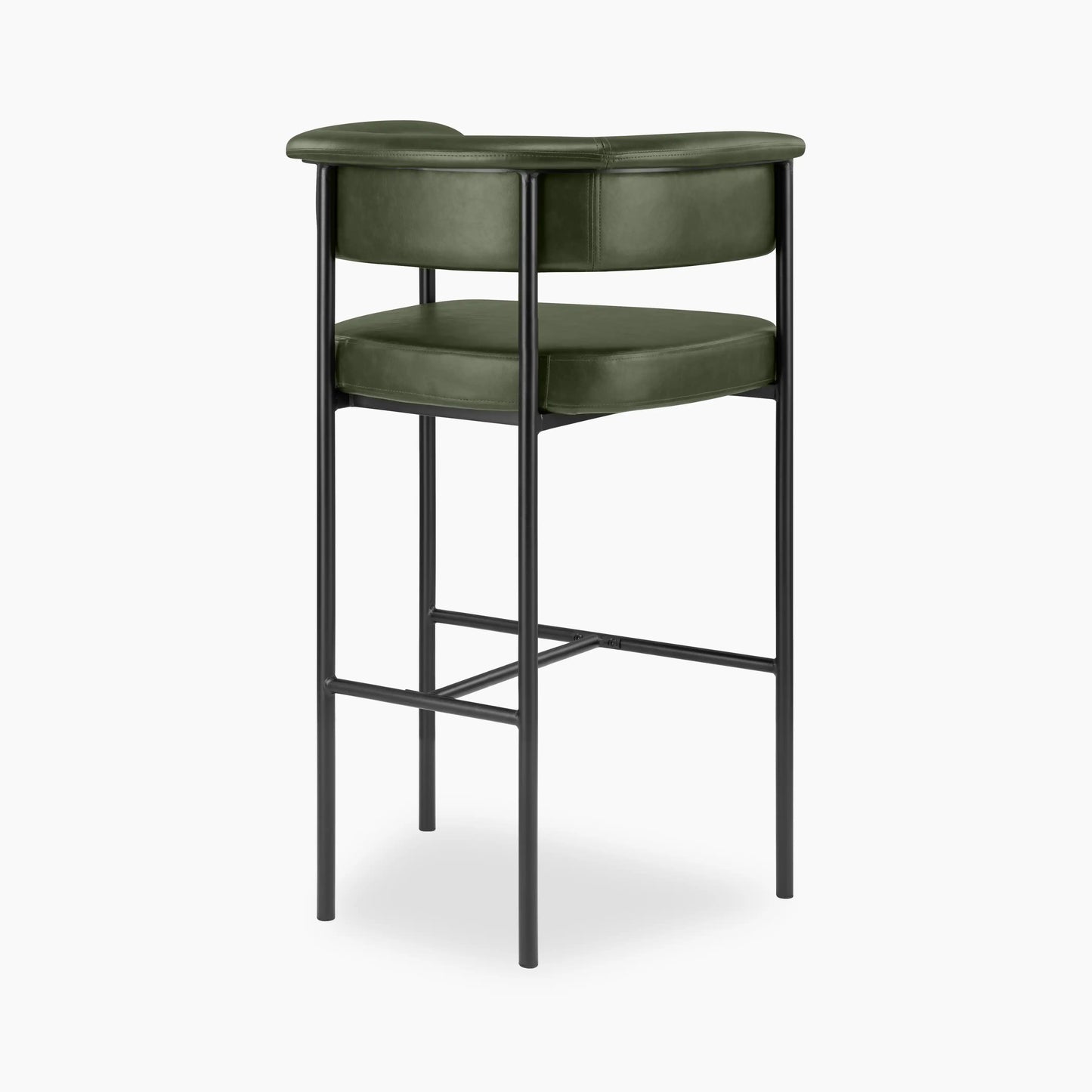 Roane Bar Stool | Vintage Green Faux Leather & Black
