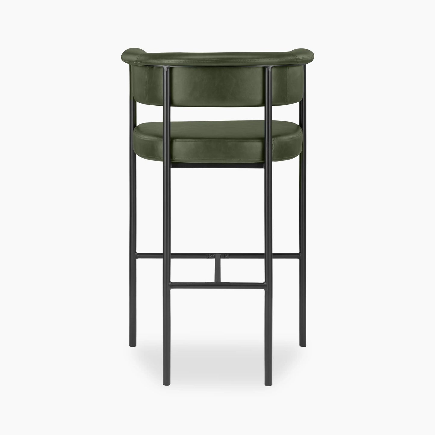 Roane Bar Stool | Vintage Green Faux Leather & Black
