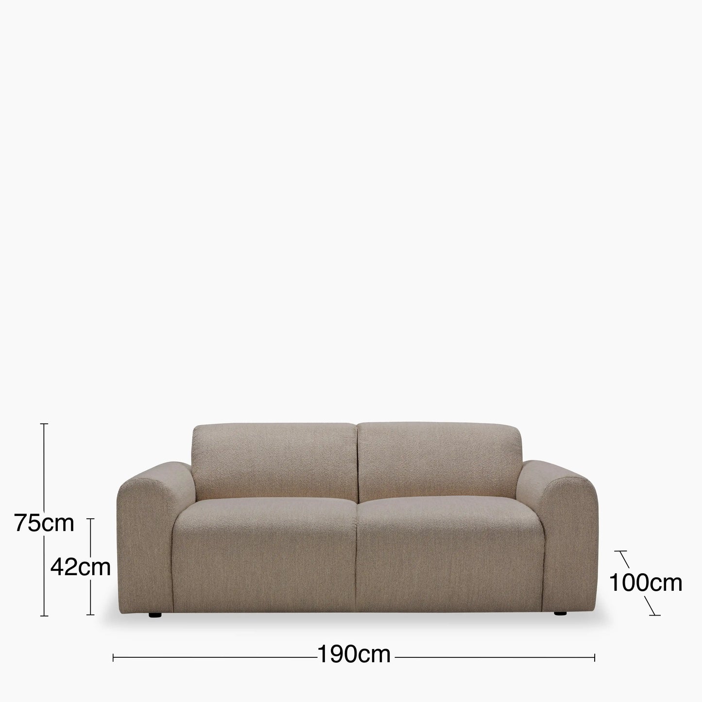 Celeste 2 Seater Sofa | Ecru Boucle