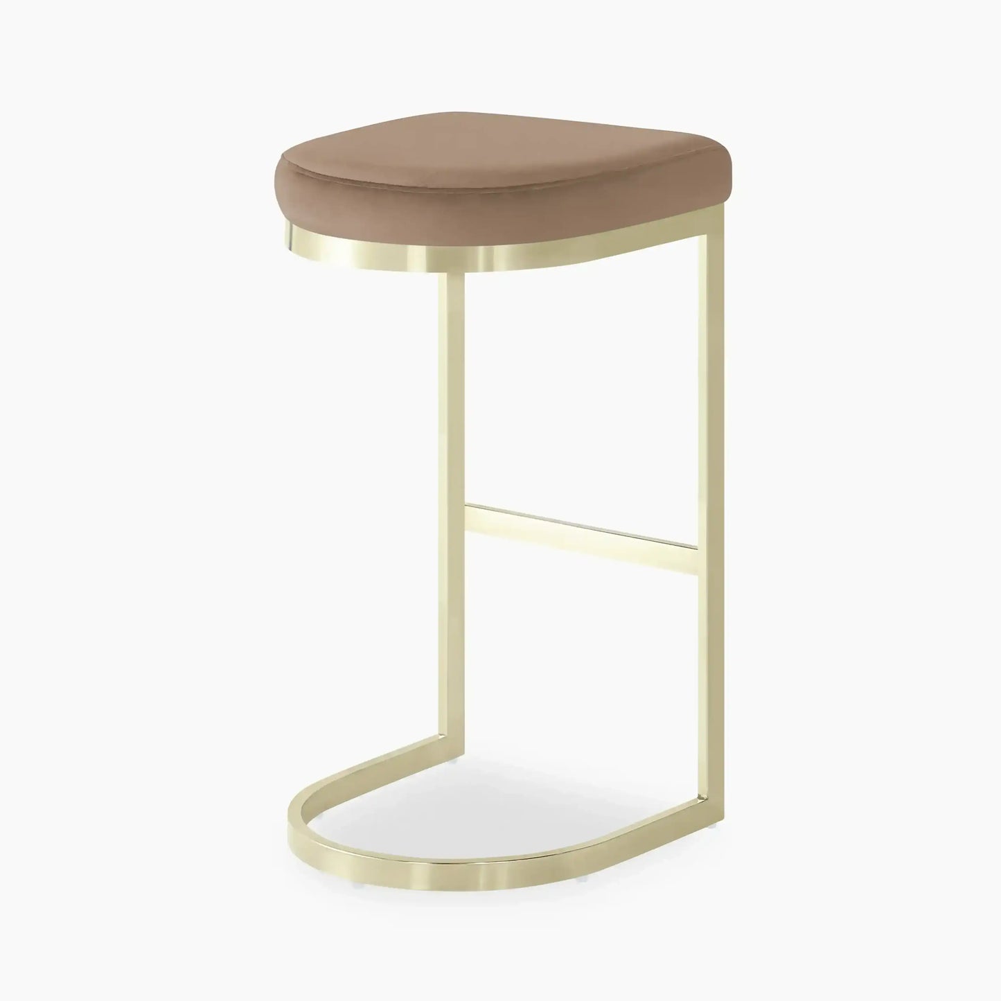 Matteo Bar Stool | Taupe Sustainable Velvet