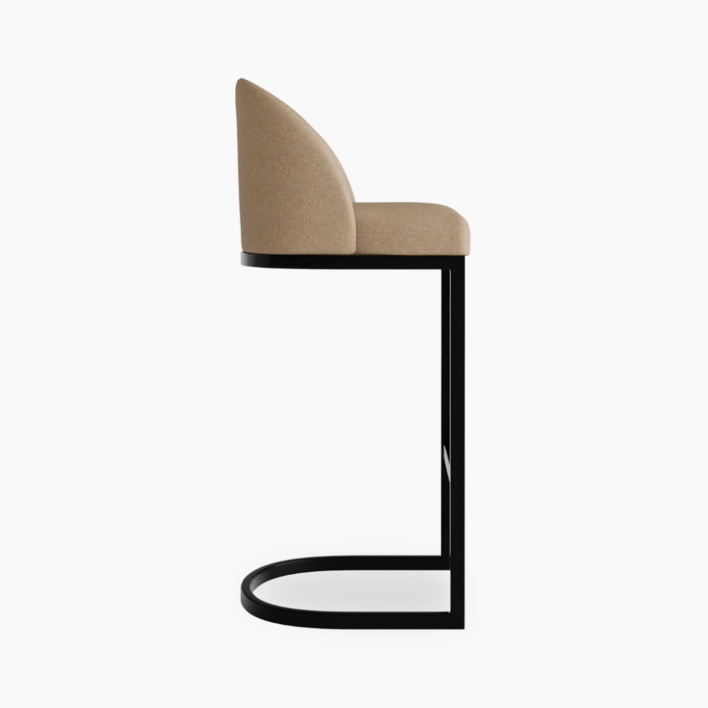 Matteo Bar Stool with Backrest | Latte Sustainable Fabric