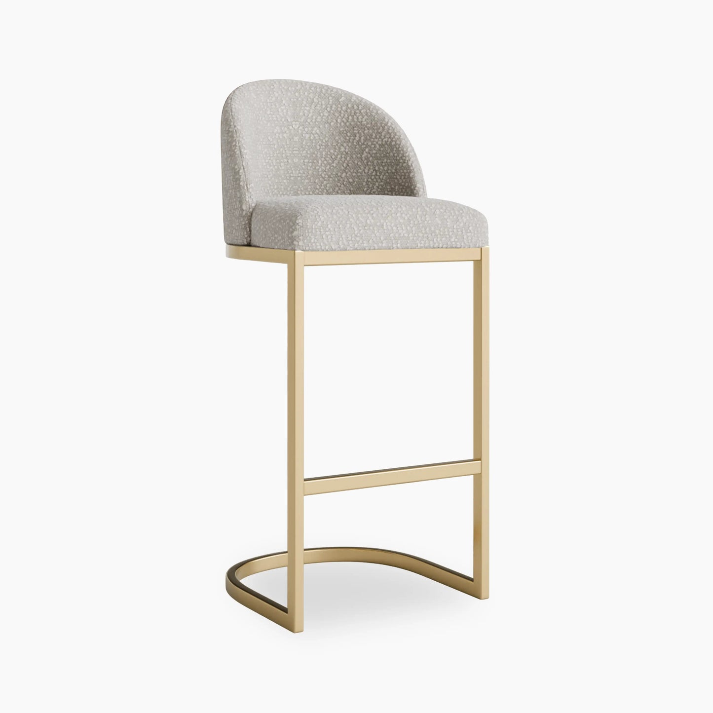 Matteo Bar Stool with Backrest | Speckled Stone Sustainable Boucle