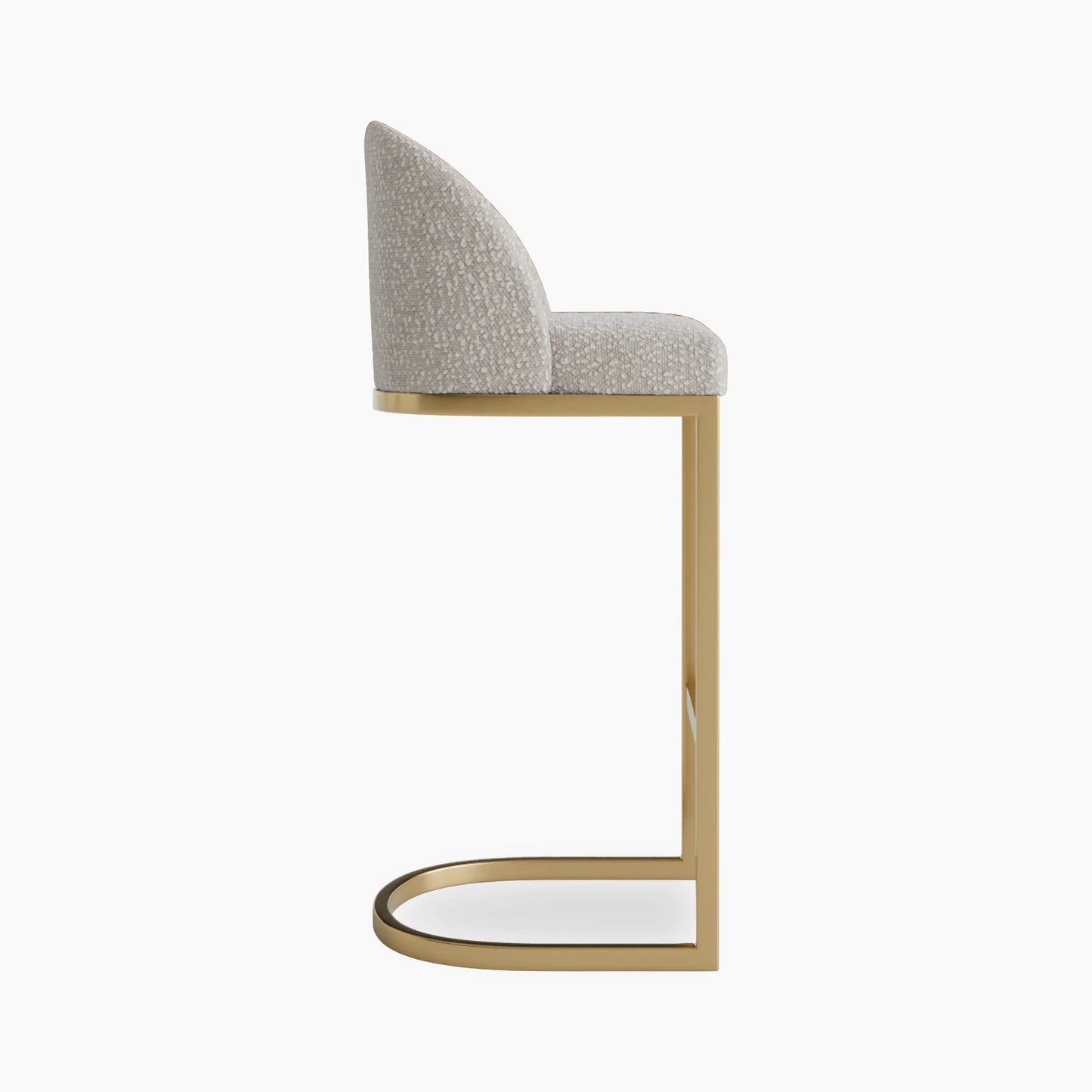 Matteo Bar Stool with Backrest | Speckled Stone Sustainable Boucle