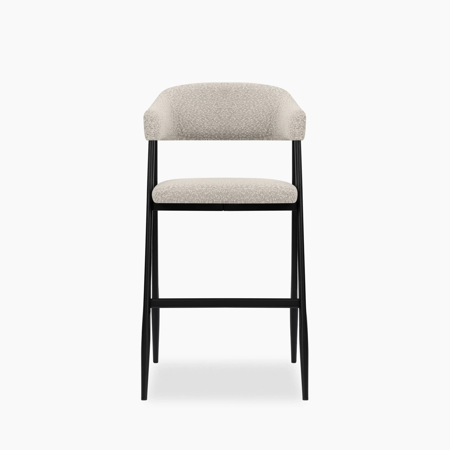 Presley Kitchen Stool | Speckled Stone Sustainable Boucle & Black