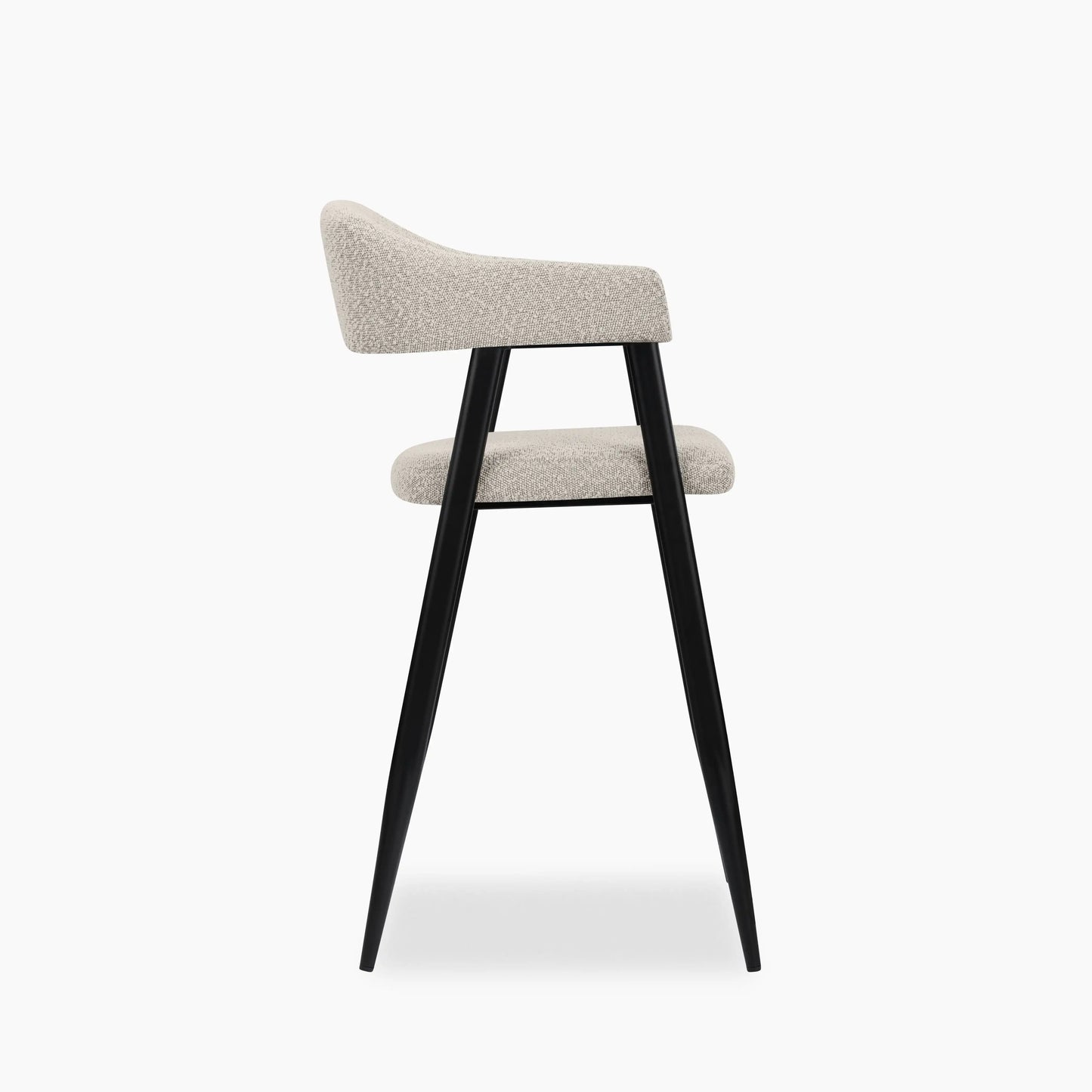 Presley Kitchen Stool | Speckled Stone Sustainable Boucle & Black