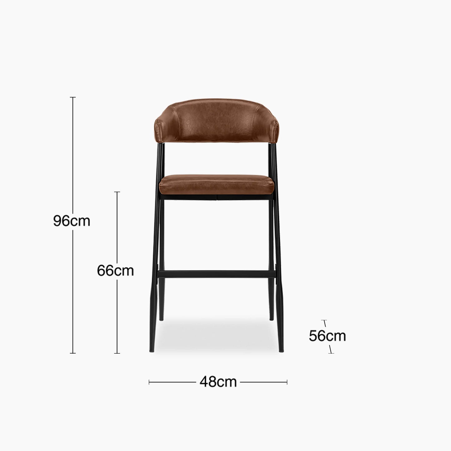 Presley Kitchen Stool | Vintage Tan Faux Leather & Black