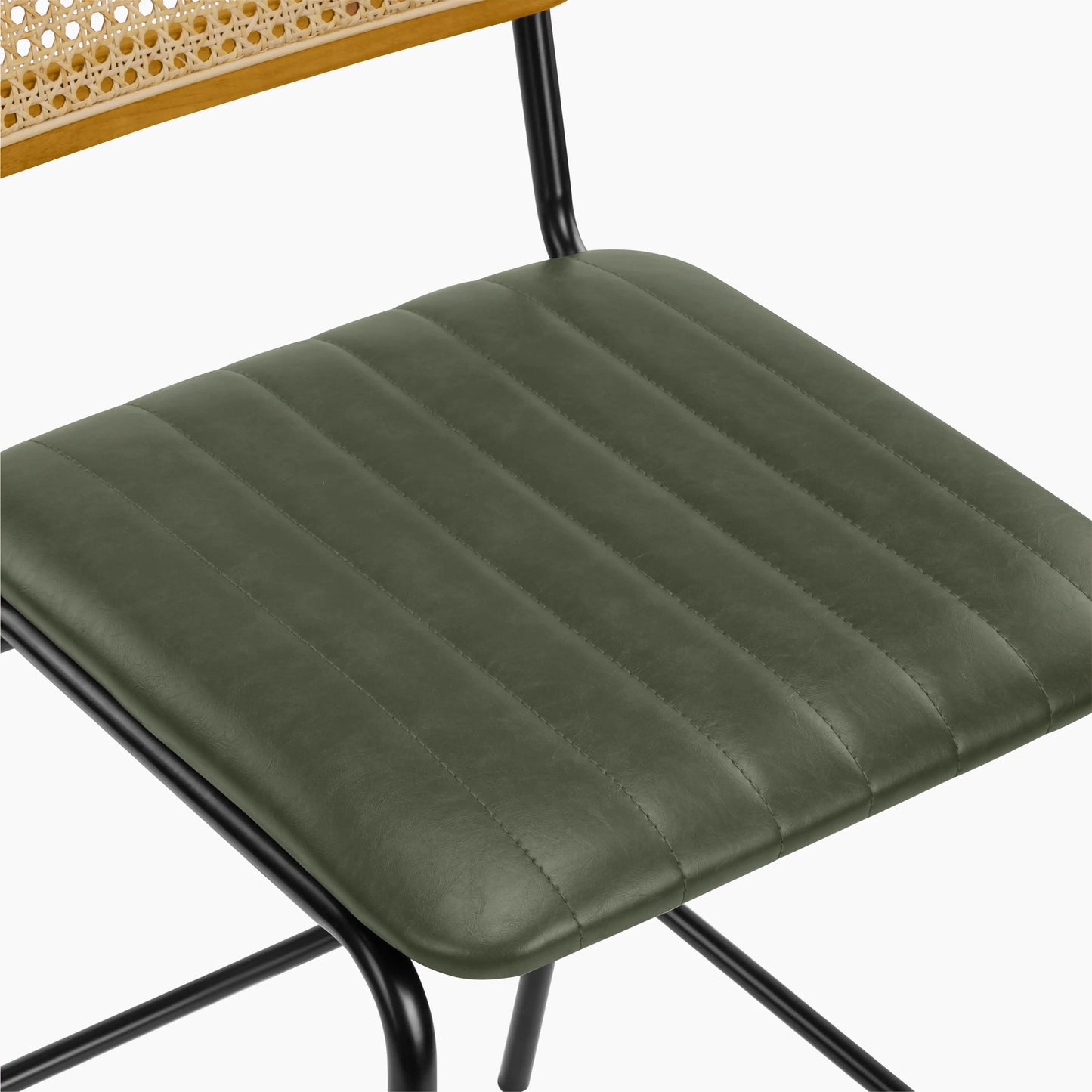 Willis Kitchen Stool | Vintage Green Faux Leather & Black