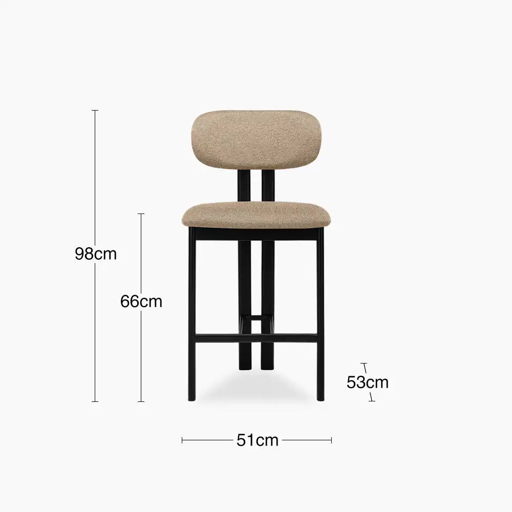 Arbor Kitchen Stool | Latte Sustainable Fabric & Black