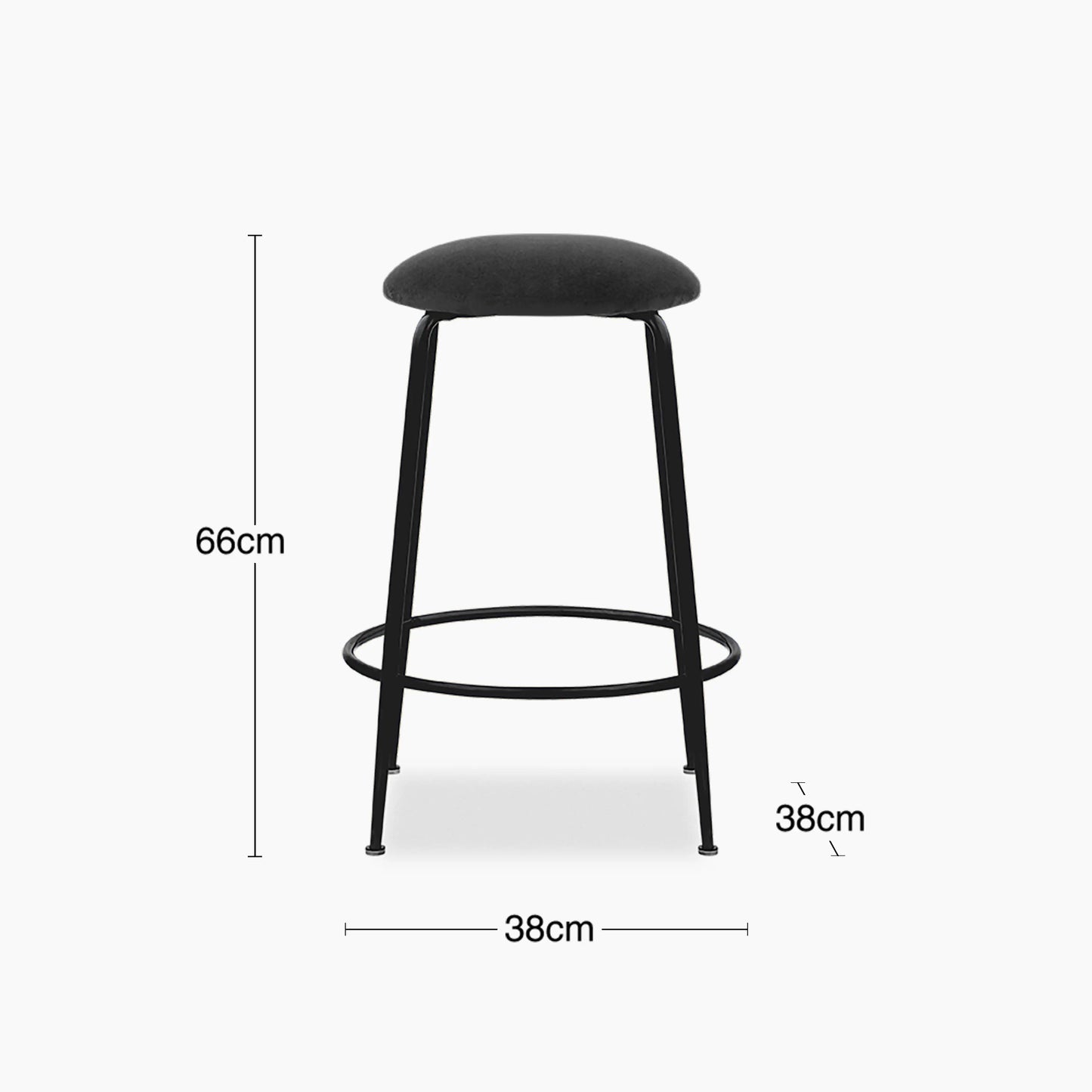 Regent Kitchen Stool | Grey Sustainable Velvet