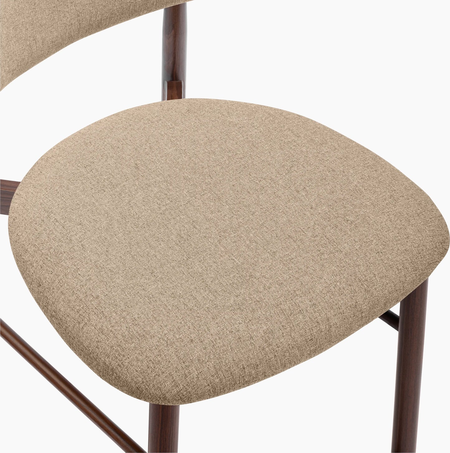 Halston Kitchen Stool | Latte Sustainable Fabric & Walnut