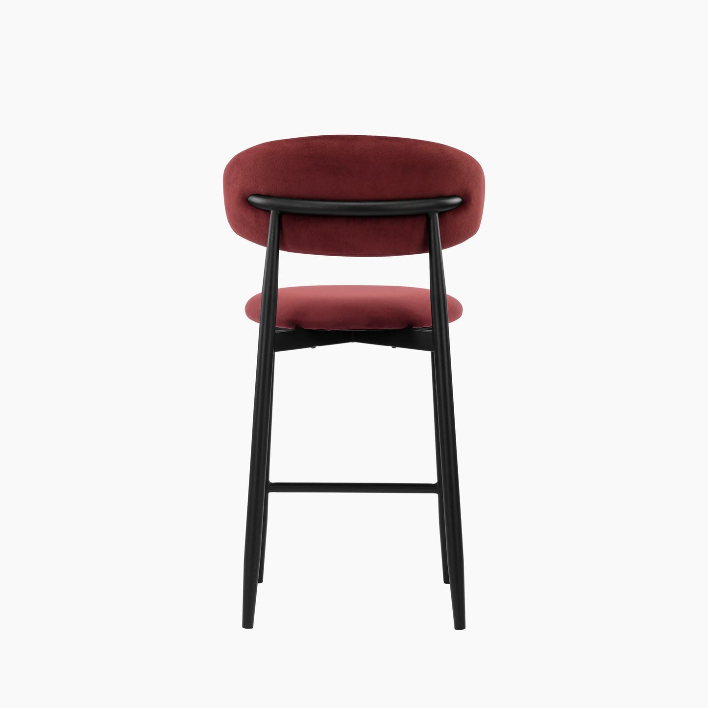 Halston Kitchen Stool | Rust Red Sustainable Velvet & Black