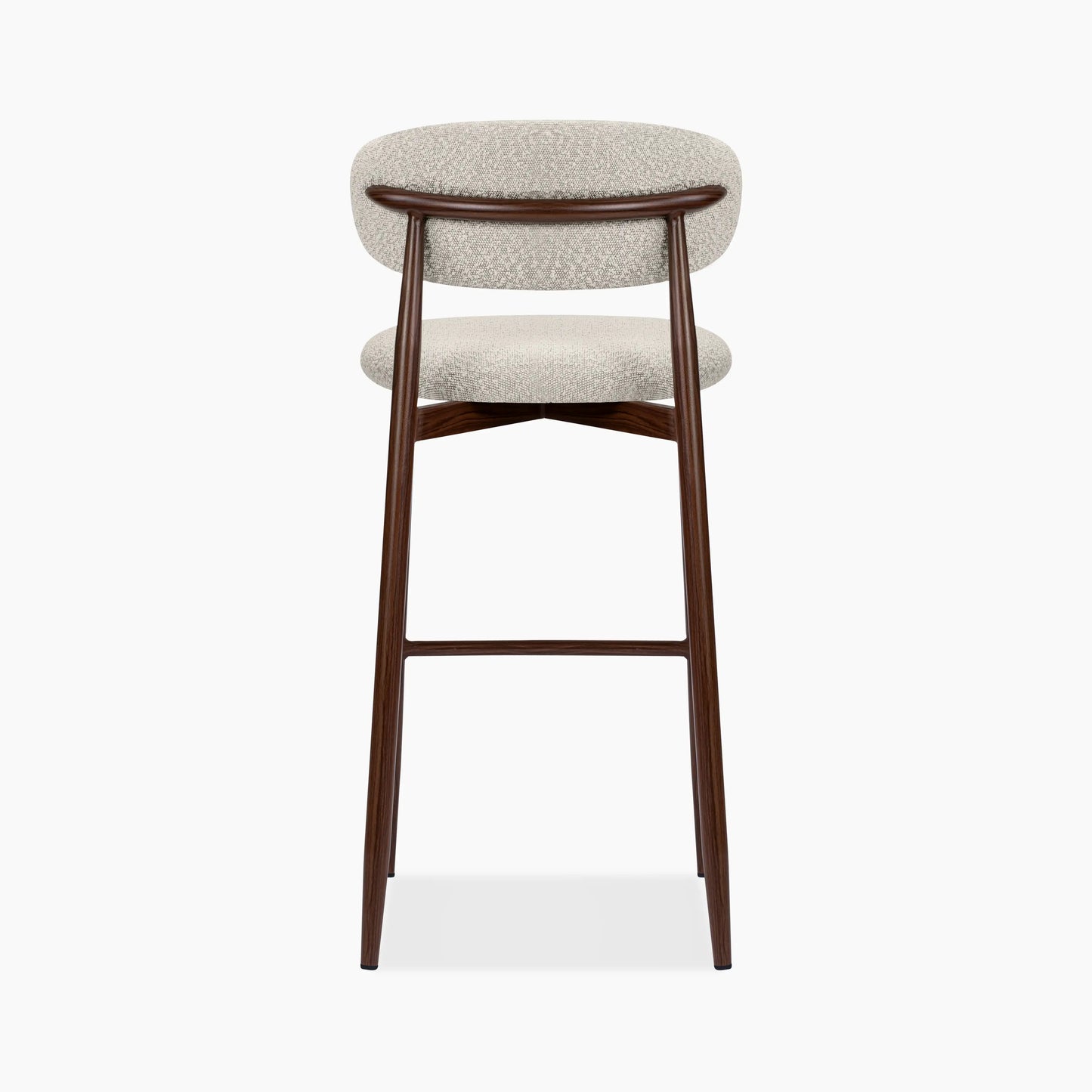 Halston Bar Stool | Speckled Stone Sustainable Boucle & Walnut