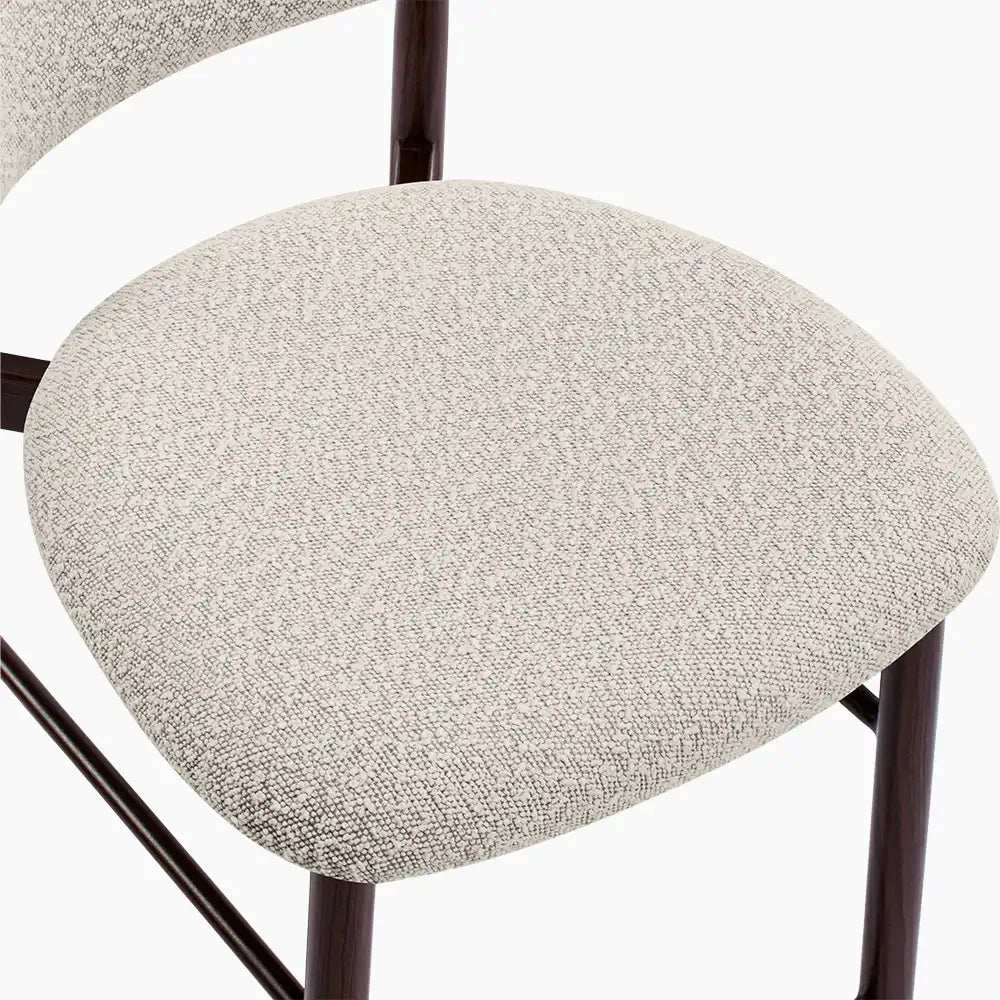 Halston Bar Stool | Speckled Stone Sustainable Boucle & Walnut