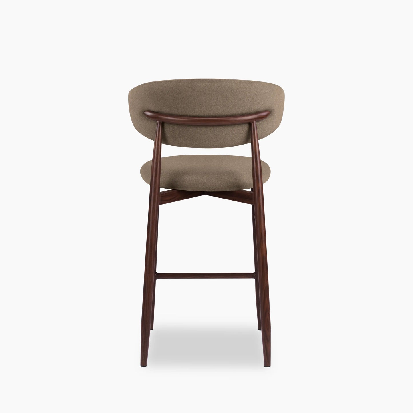Halston Kitchen Stool | Truffle Brown Sustainable Mohair Velvet & Walnut
