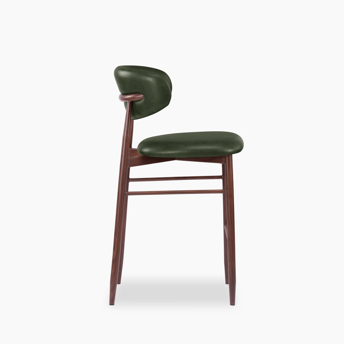 Halston Kitchen Stool | Vintage Green & Walnut