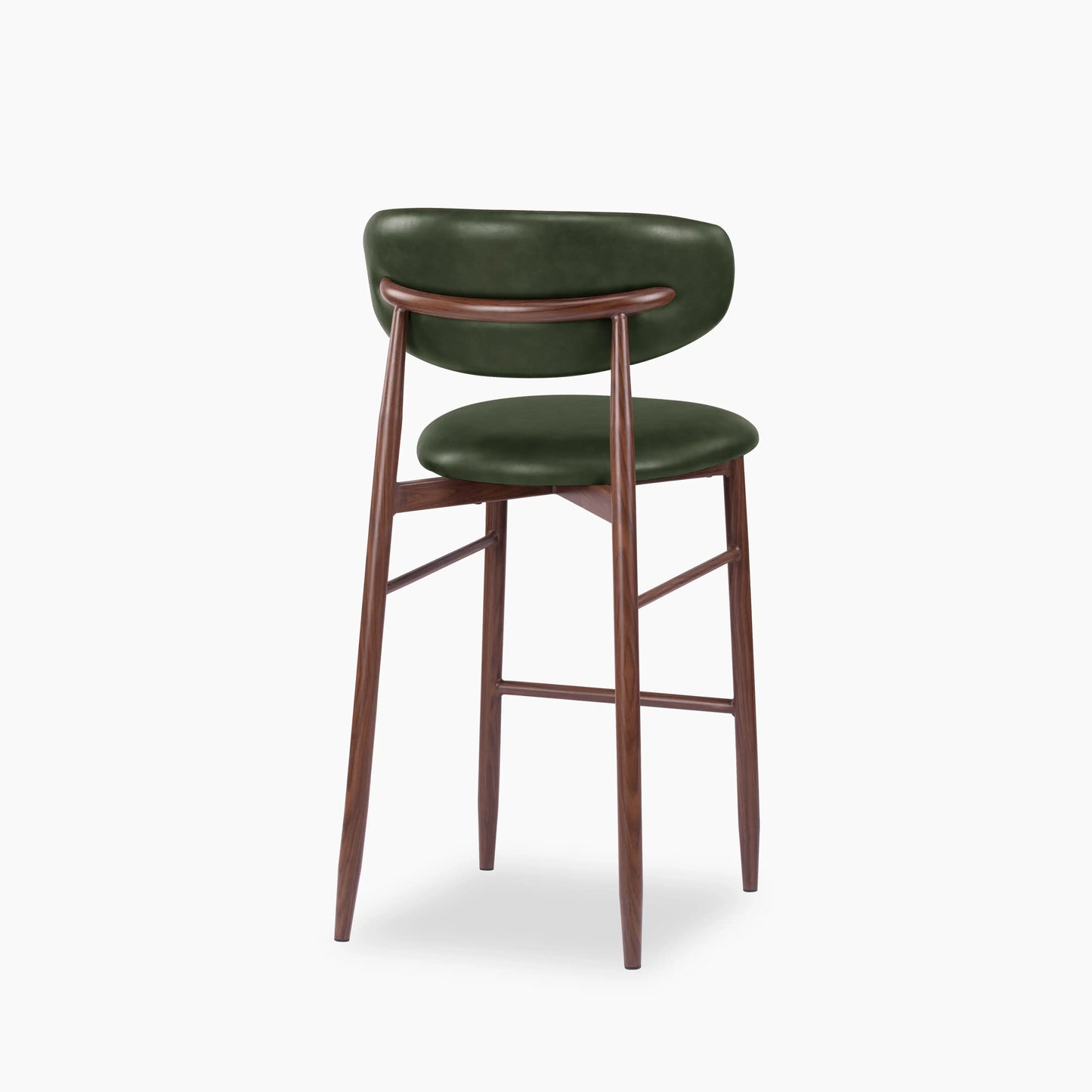 Halston Kitchen Stool | Vintage Green & Walnut