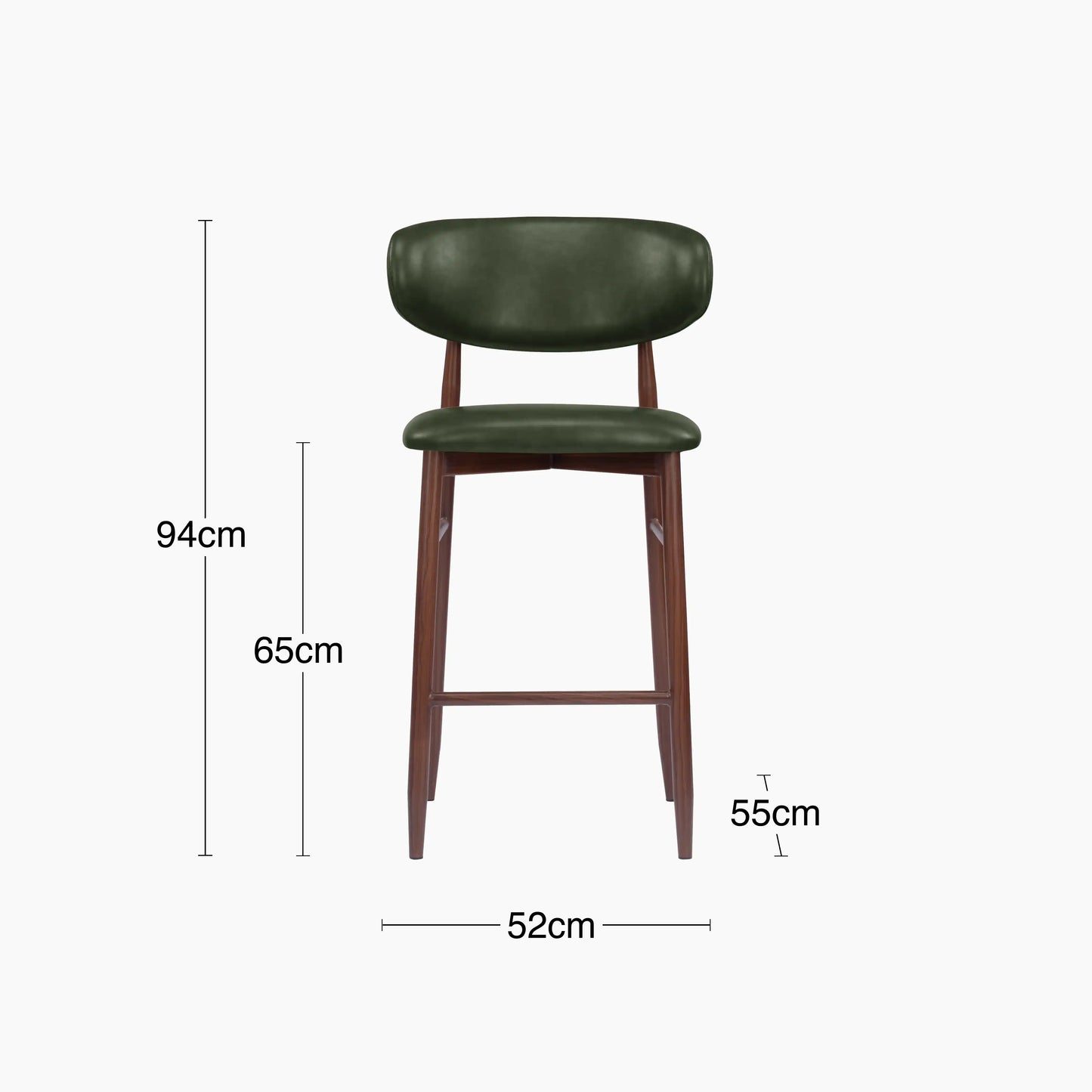 Halston Kitchen Stool | Vintage Green & Walnut