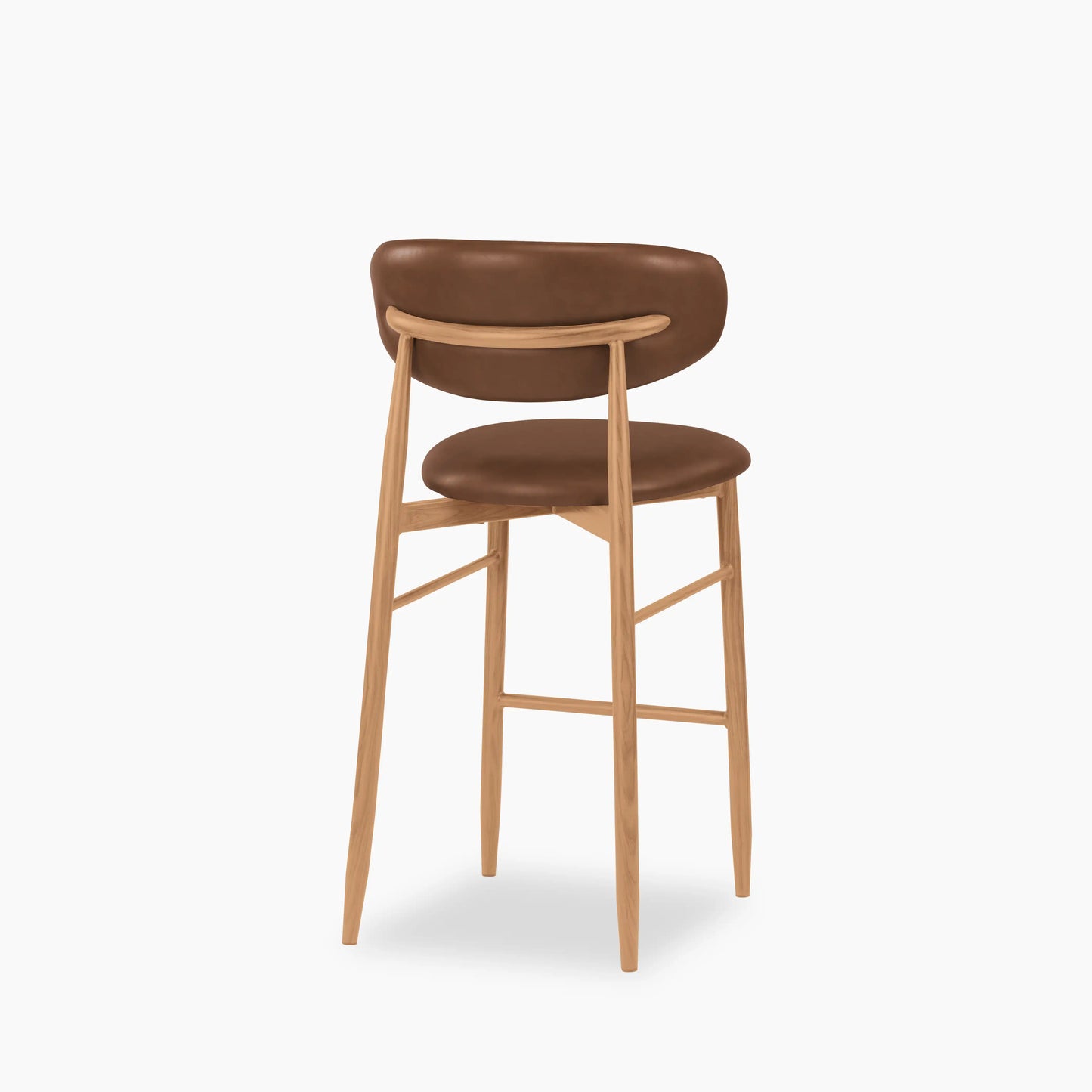 Halston Kitchen Stool | Vintage Tan & Oak