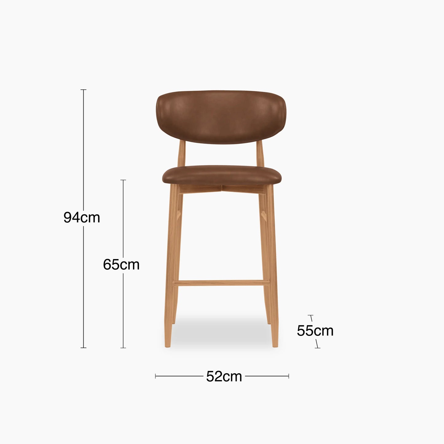 Halston Kitchen Stool | Vintage Tan & Oak