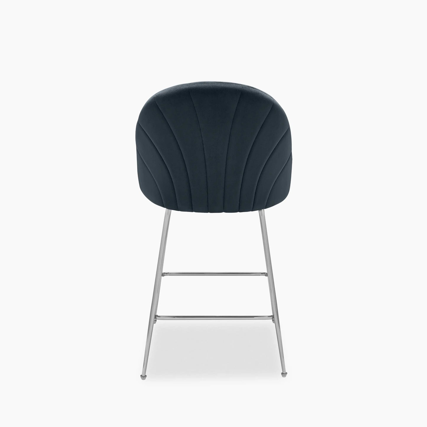 Sylvia Kitchen Stool | Ink Grey Sustainable Velvet