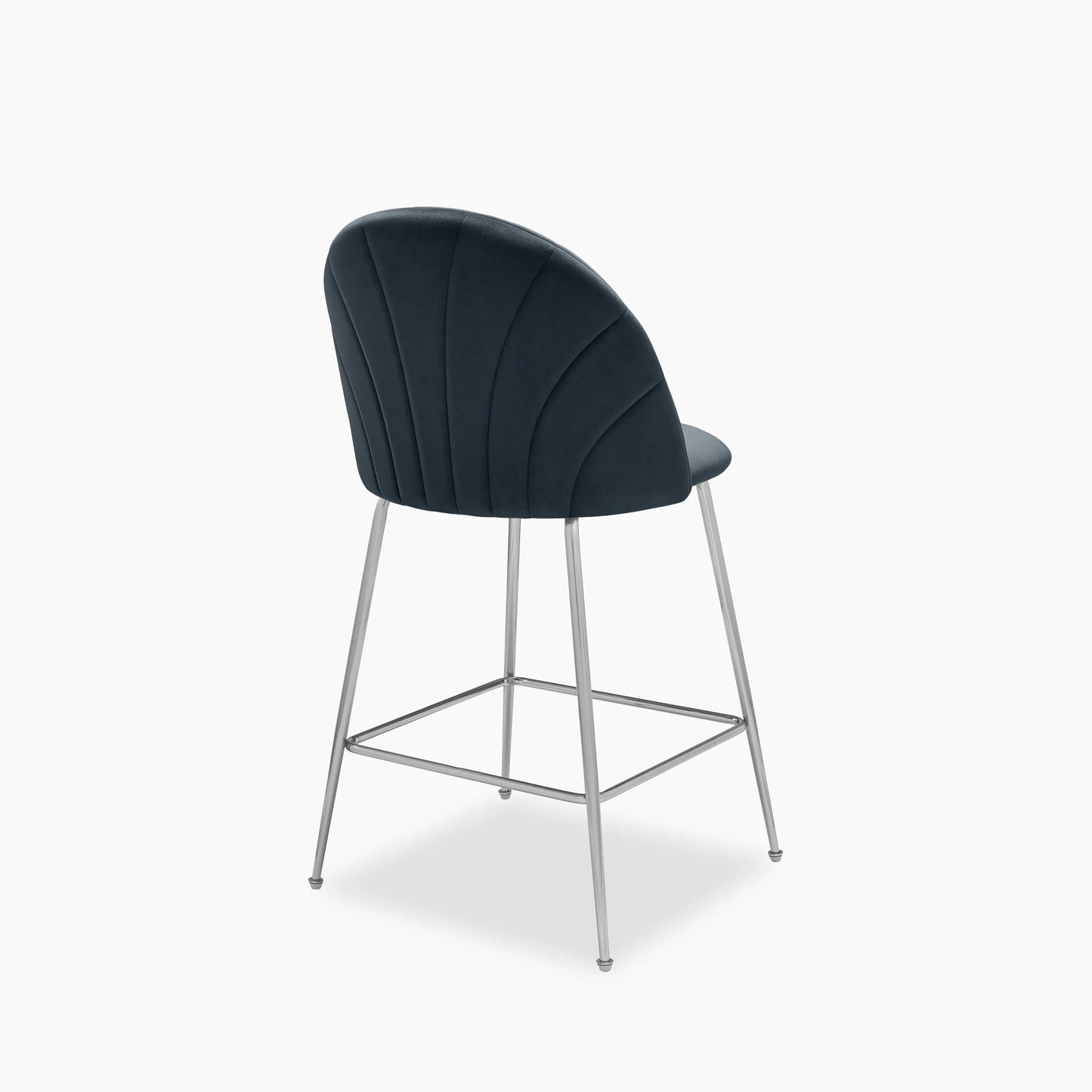 Sylvia Kitchen Stool | Ink Grey Sustainable Velvet