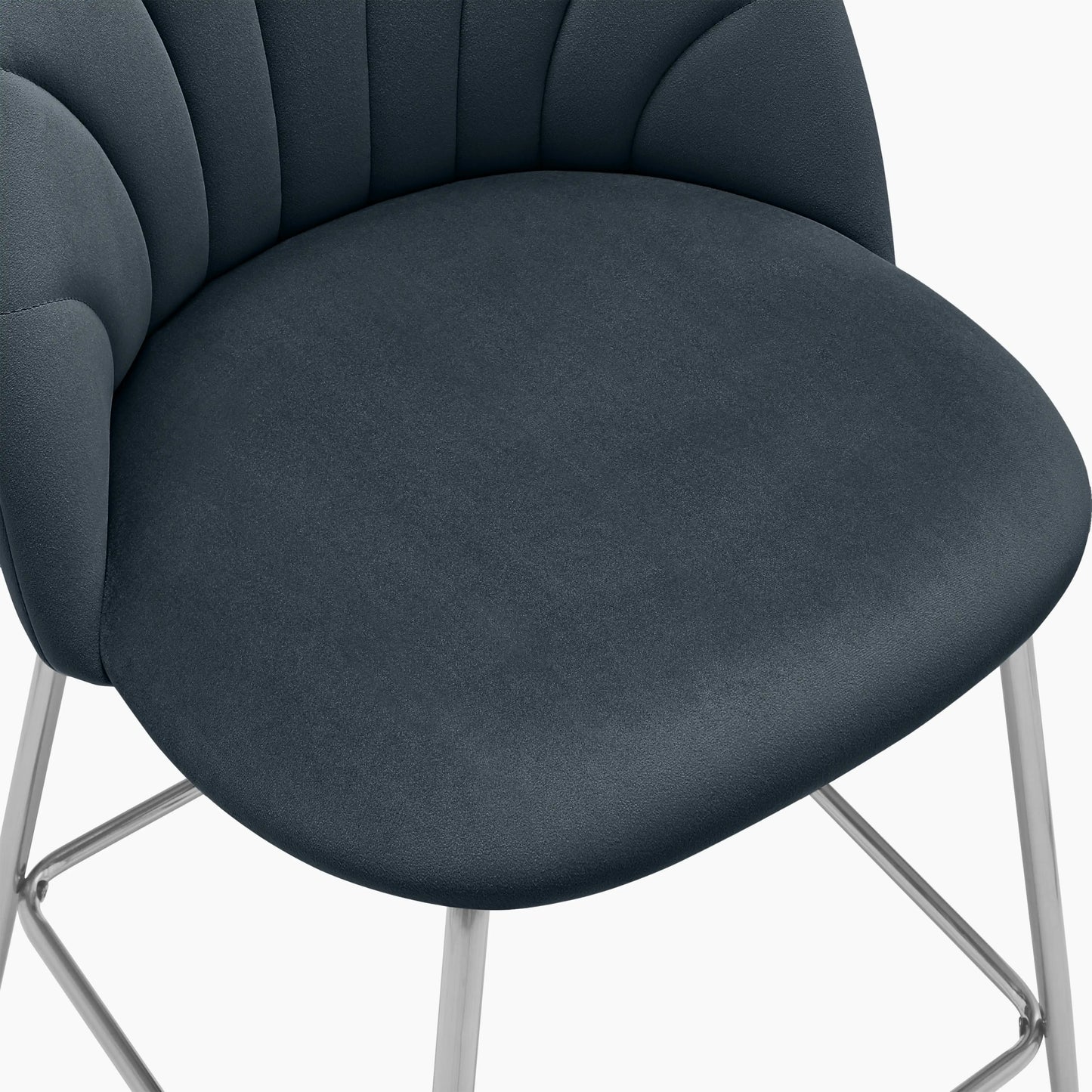 Sylvia Kitchen Stool | Ink Grey Sustainable Velvet