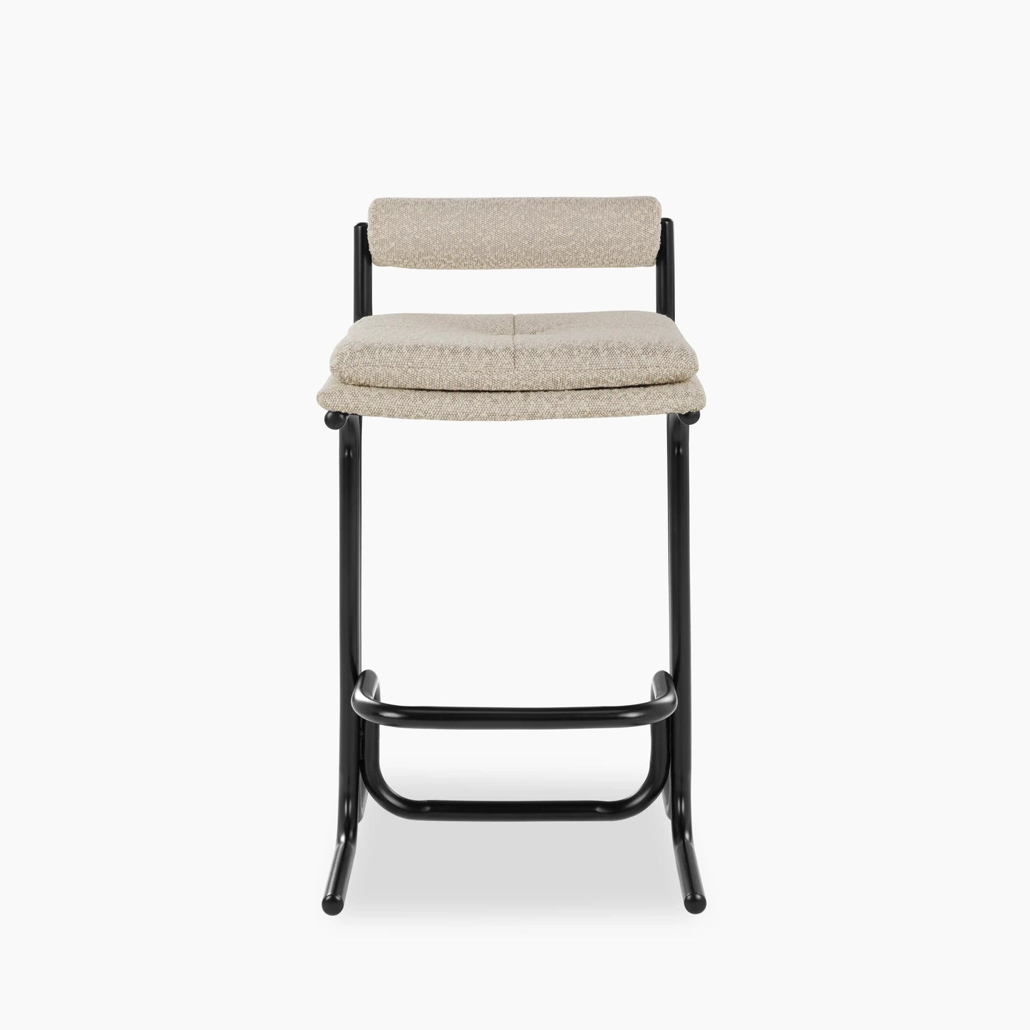 Wilbur Kitchen Stool | Speckled Stone Sustainable Boucle & Black