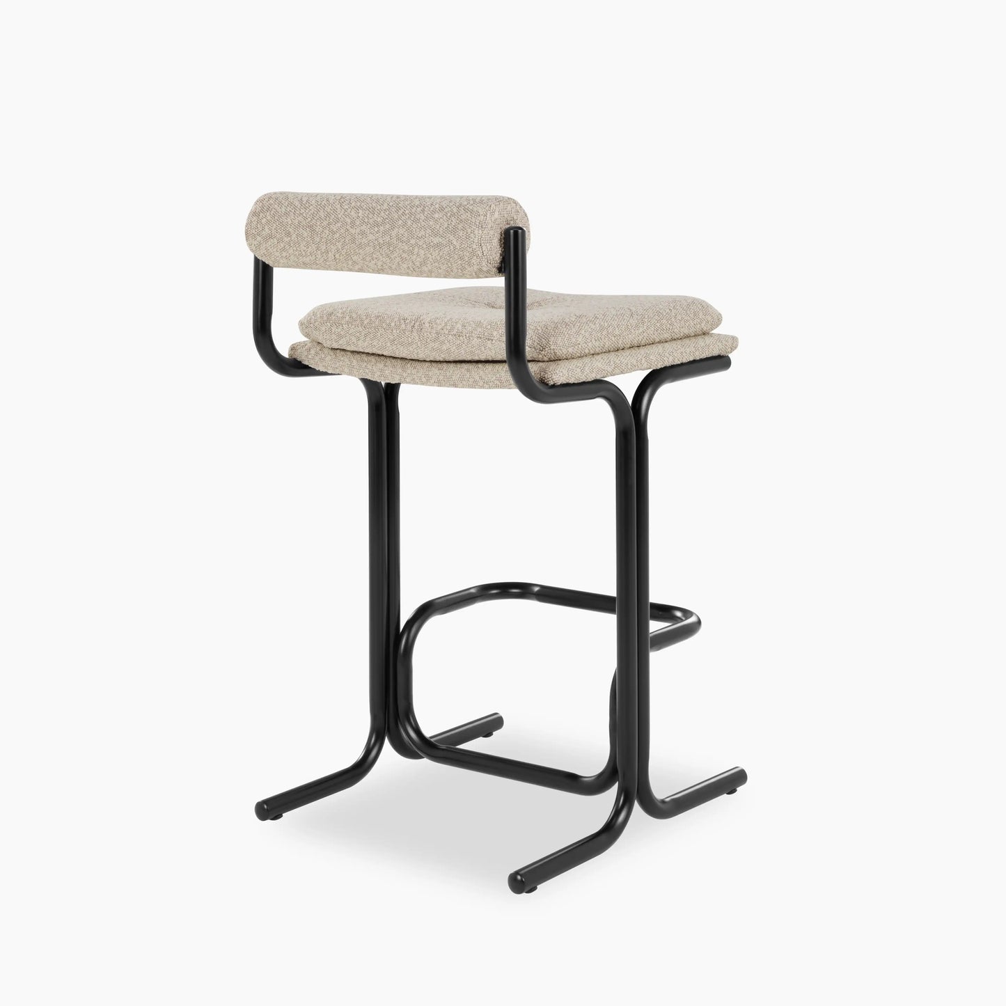 Wilbur Kitchen Stool | Speckled Stone Sustainable Boucle & Black