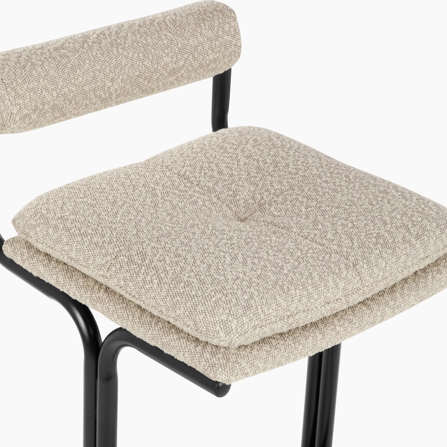 Wilbur Kitchen Stool | Speckled Stone Sustainable Boucle & Black