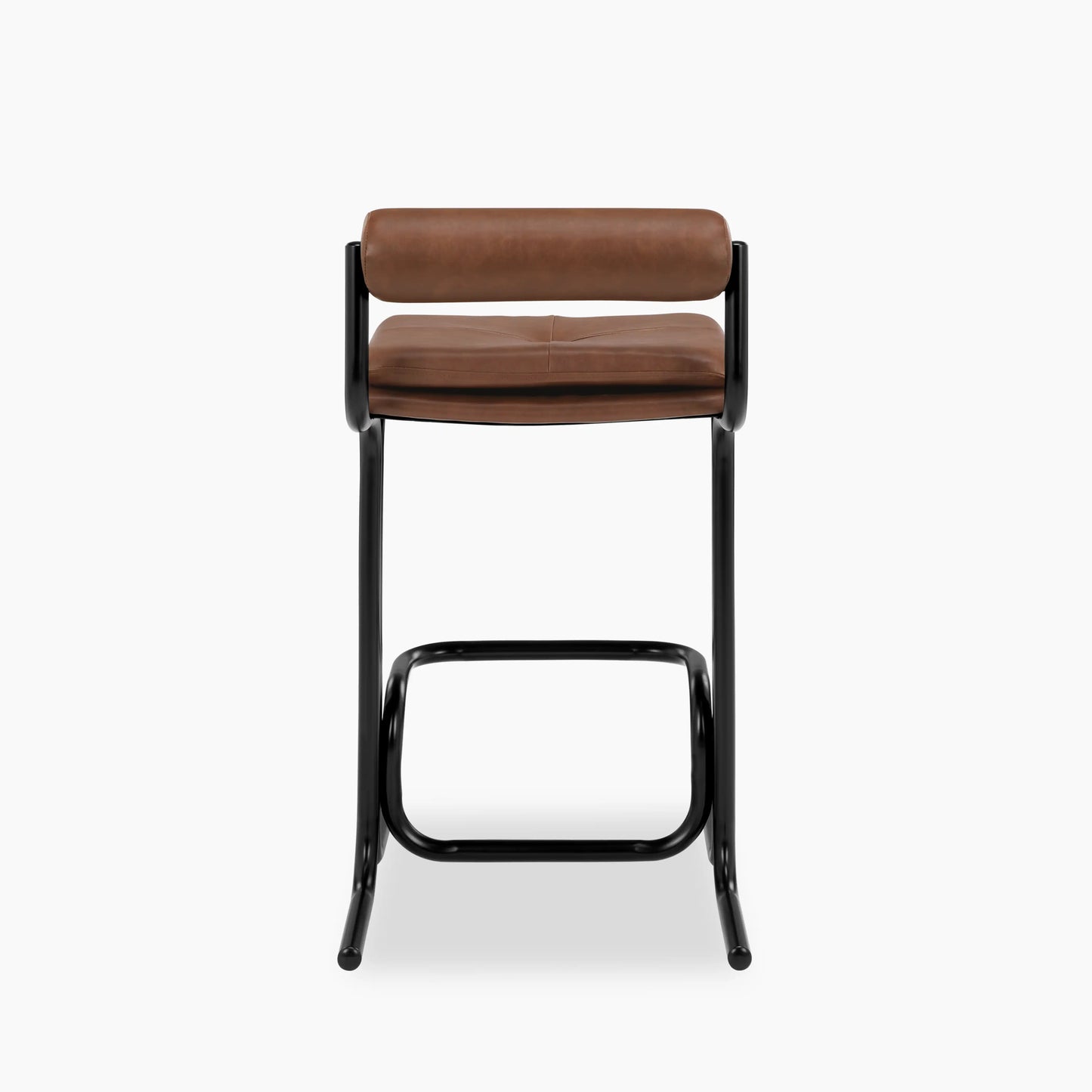 Wilbur Kitchen Stool | Vintage Tan Faux Leather & Black
