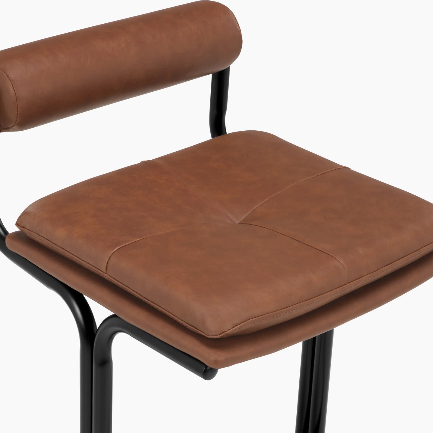 Wilbur Kitchen Stool | Vintage Tan Faux Leather & Black