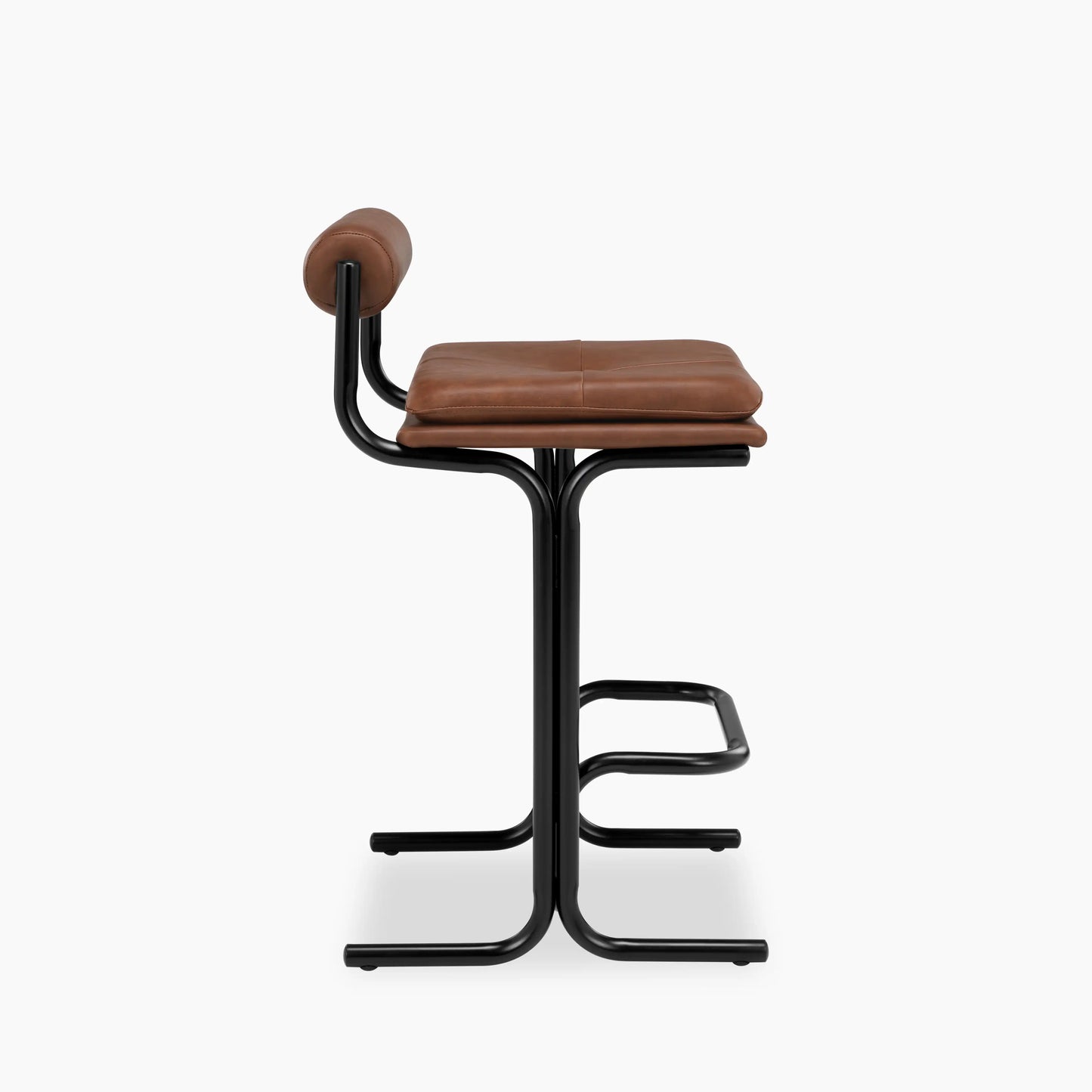 Wilbur Kitchen Stool | Vintage Tan Faux Leather & Black