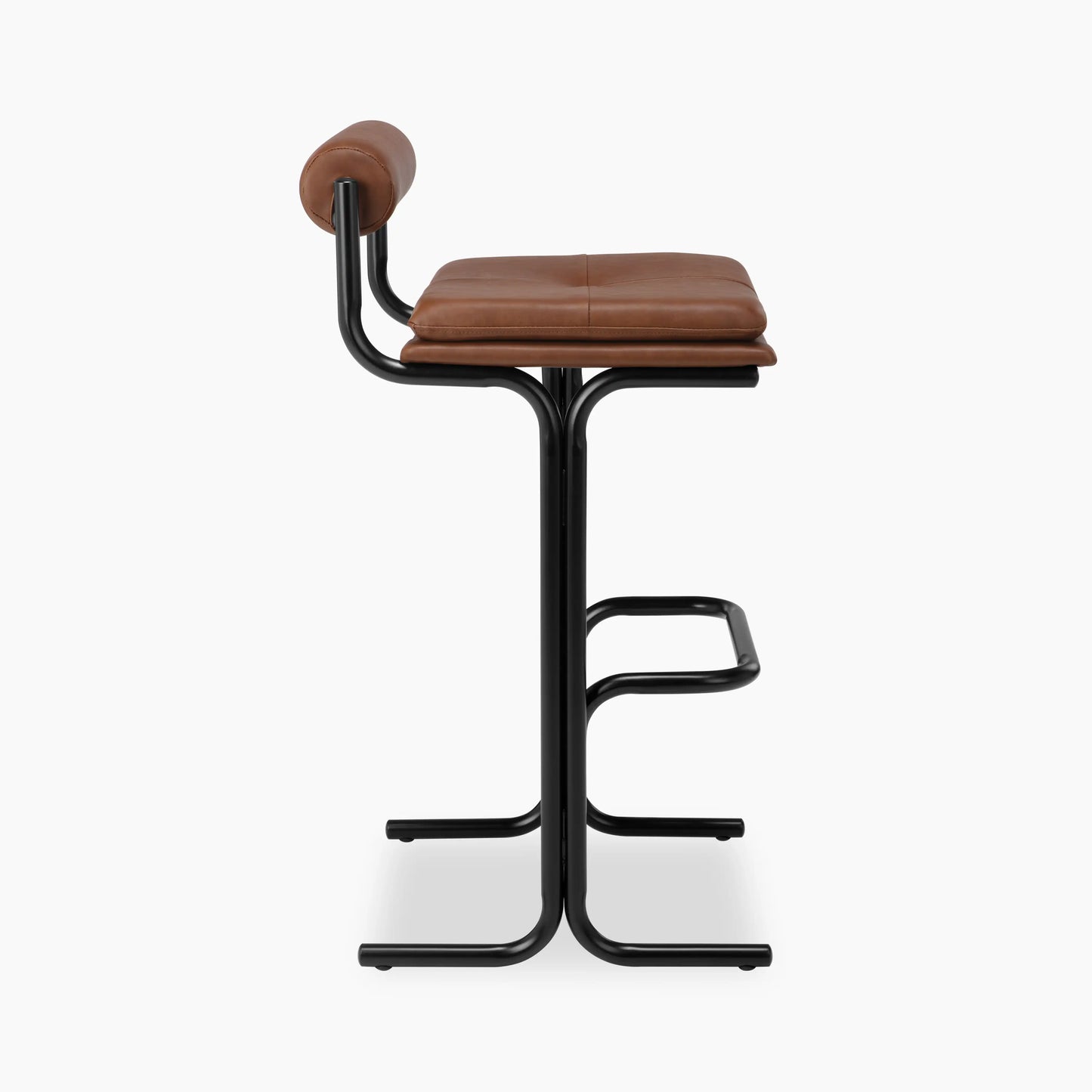 Wilbur Bar Stool | Vintage Tan Faux Leather & Black