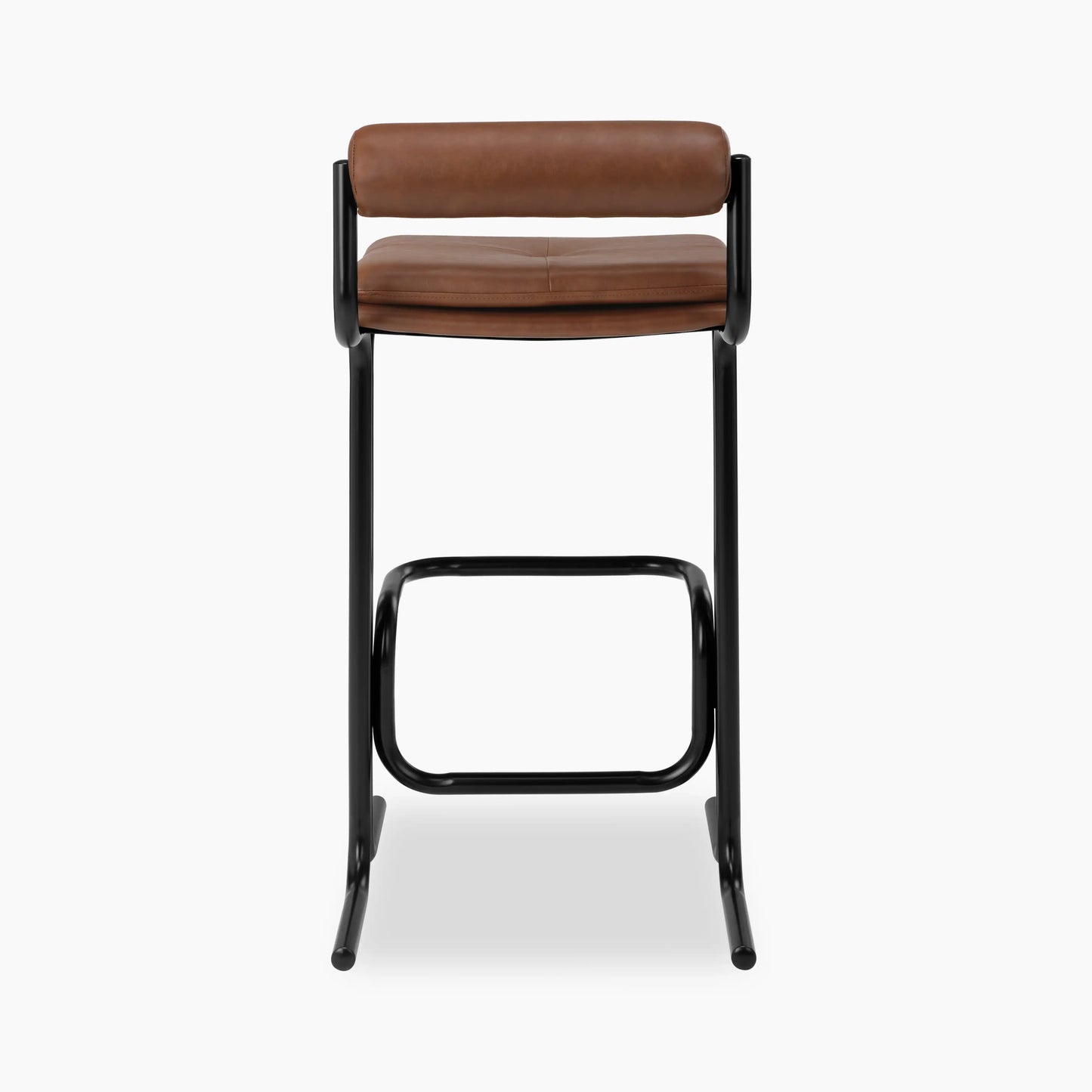 Wilbur Bar Stool | Vintage Tan Faux Leather & Black