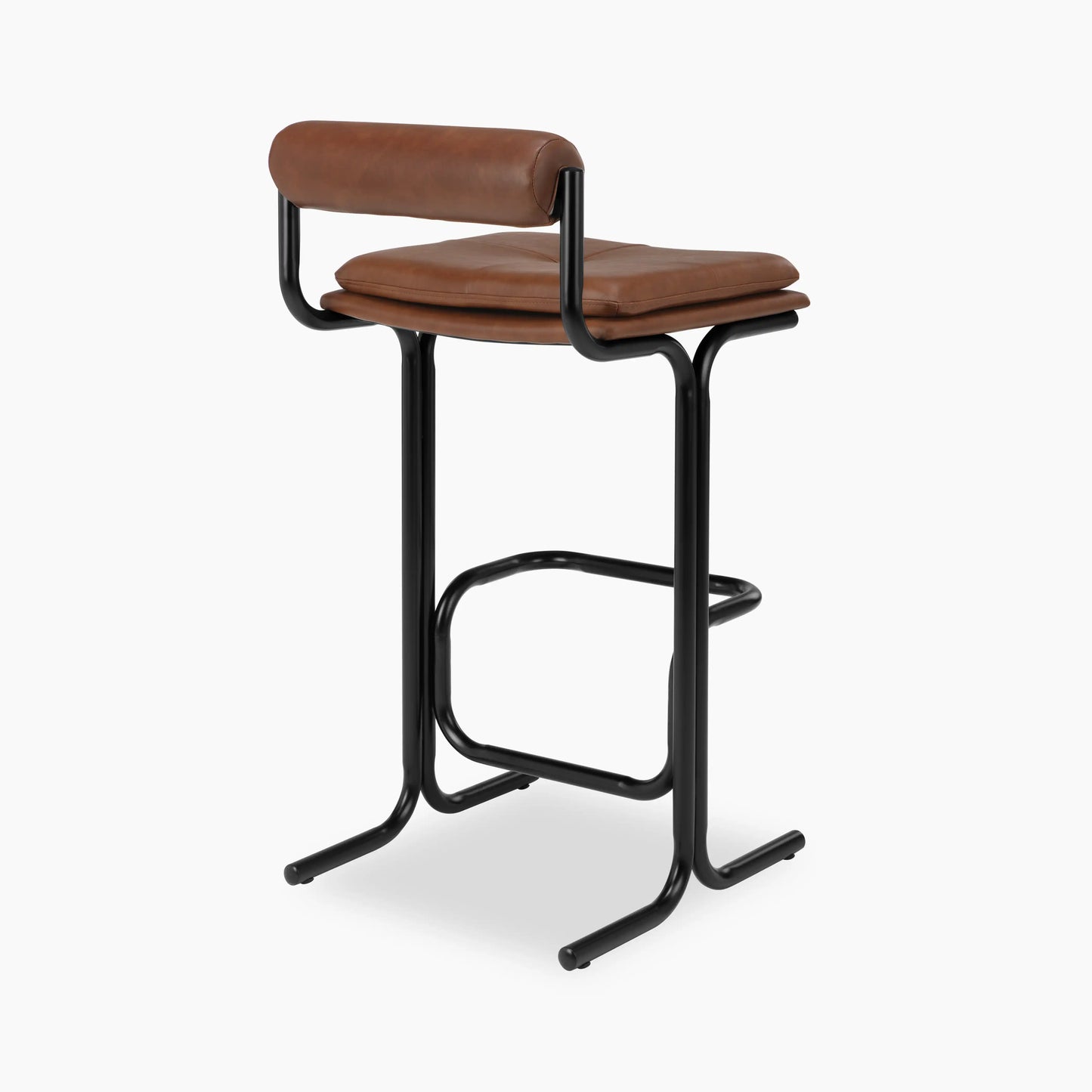 Wilbur Bar Stool | Vintage Tan Faux Leather & Black