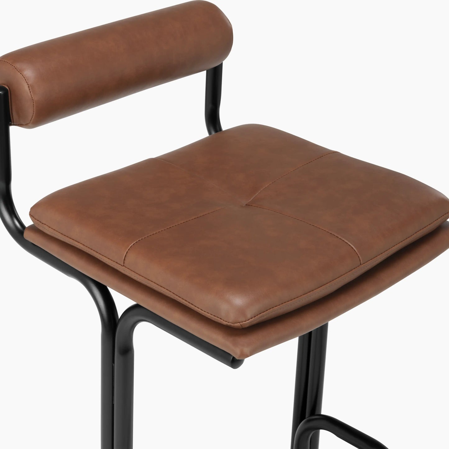 Wilbur Bar Stool | Vintage Tan Faux Leather & Black