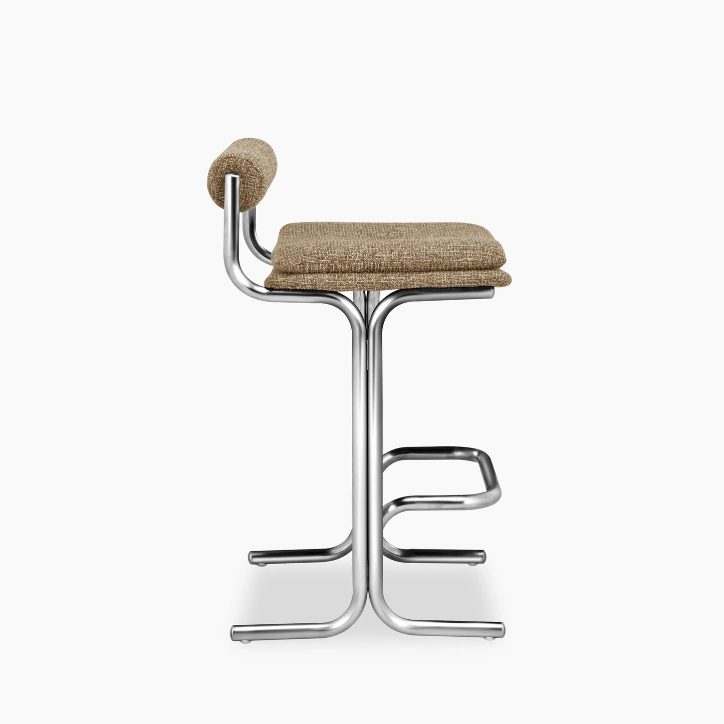 Wilbur Kitchen Stool | Speckled Cappuccino Boucle & Chrome