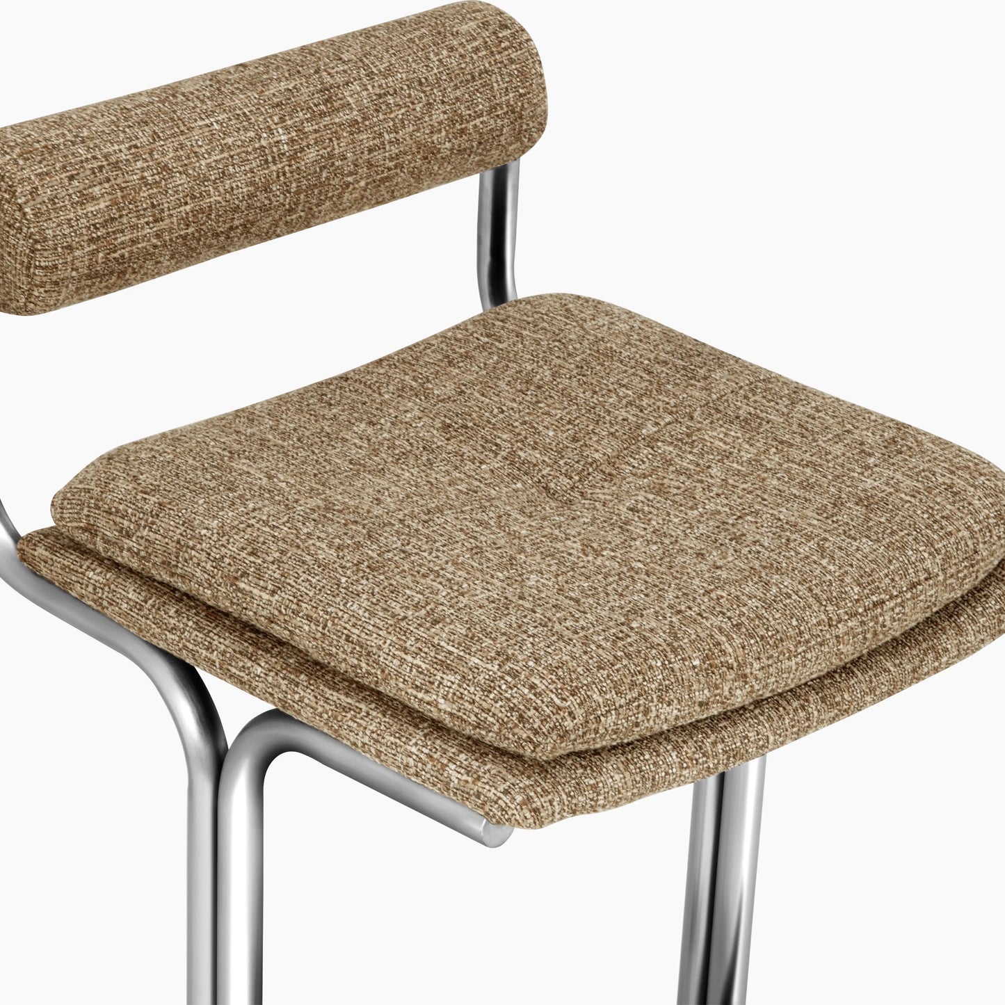 Wilbur Kitchen Stool | Speckled Cappuccino Boucle & Chrome
