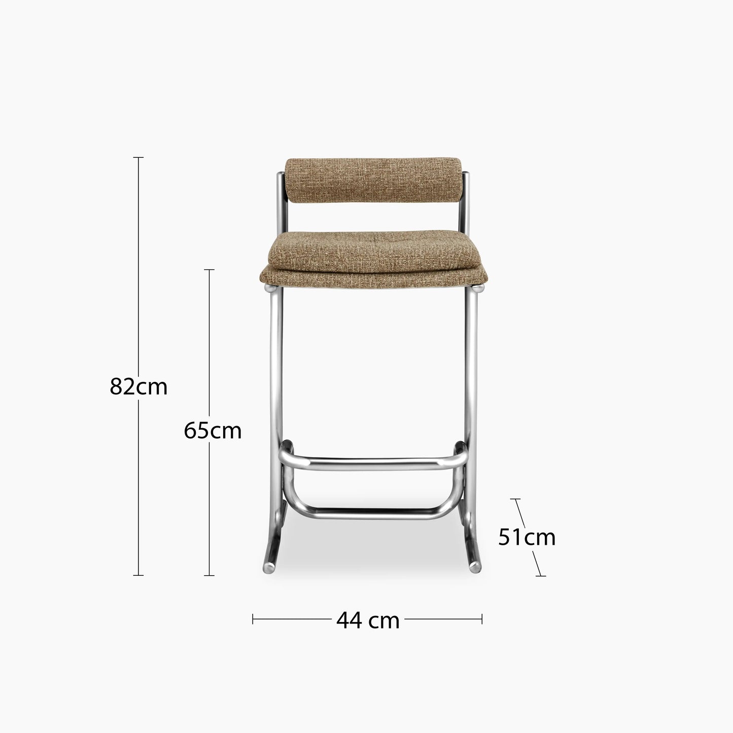 Wilbur Kitchen Stool | Speckled Cappuccino Boucle & Chrome