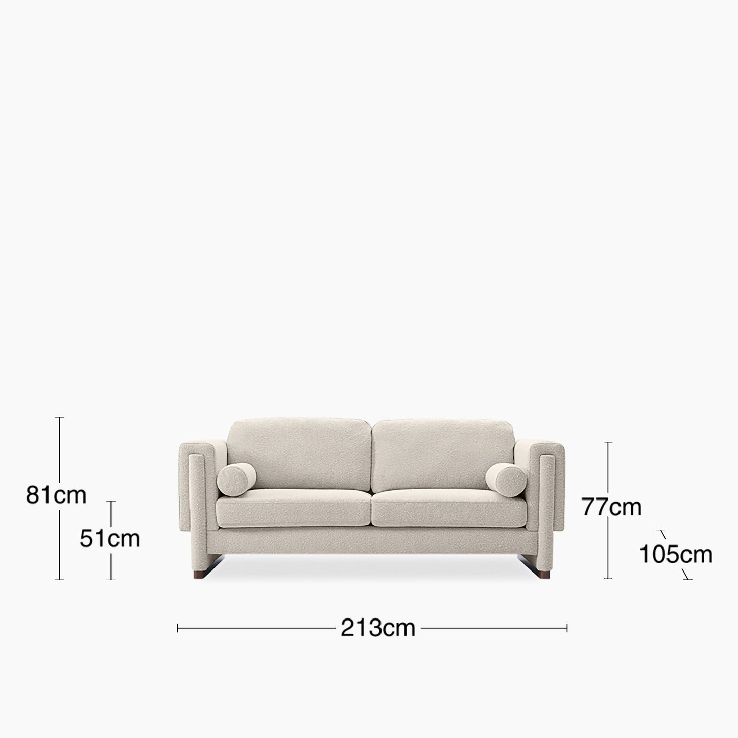 Defada 3 Seater Sofa | Speckled Stone Sustainable Boucle