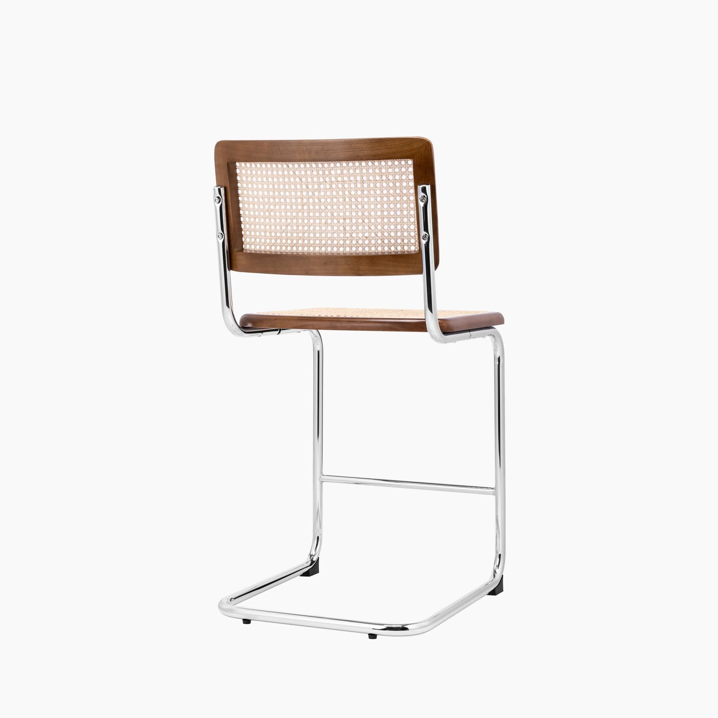 Kenton Kitchen Stool | Natural Cane & Chrome