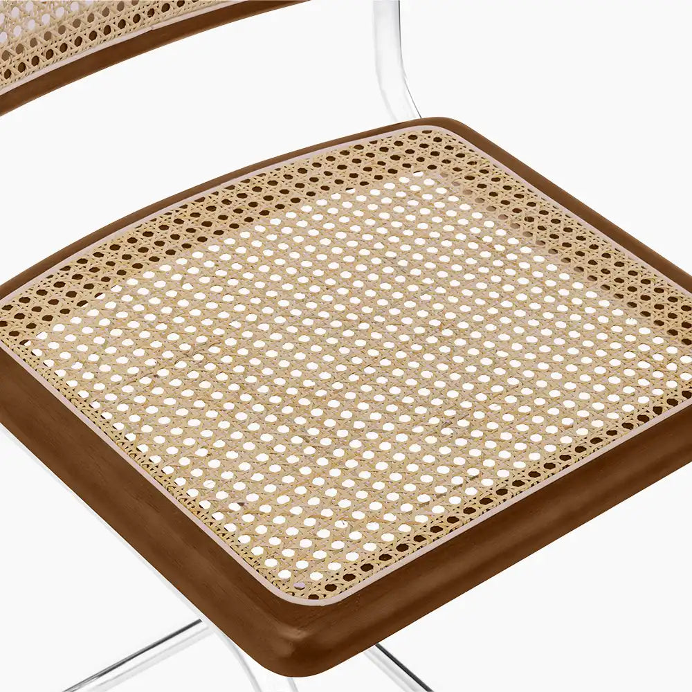 Kenton Kitchen Stool | Natural Cane & Chrome