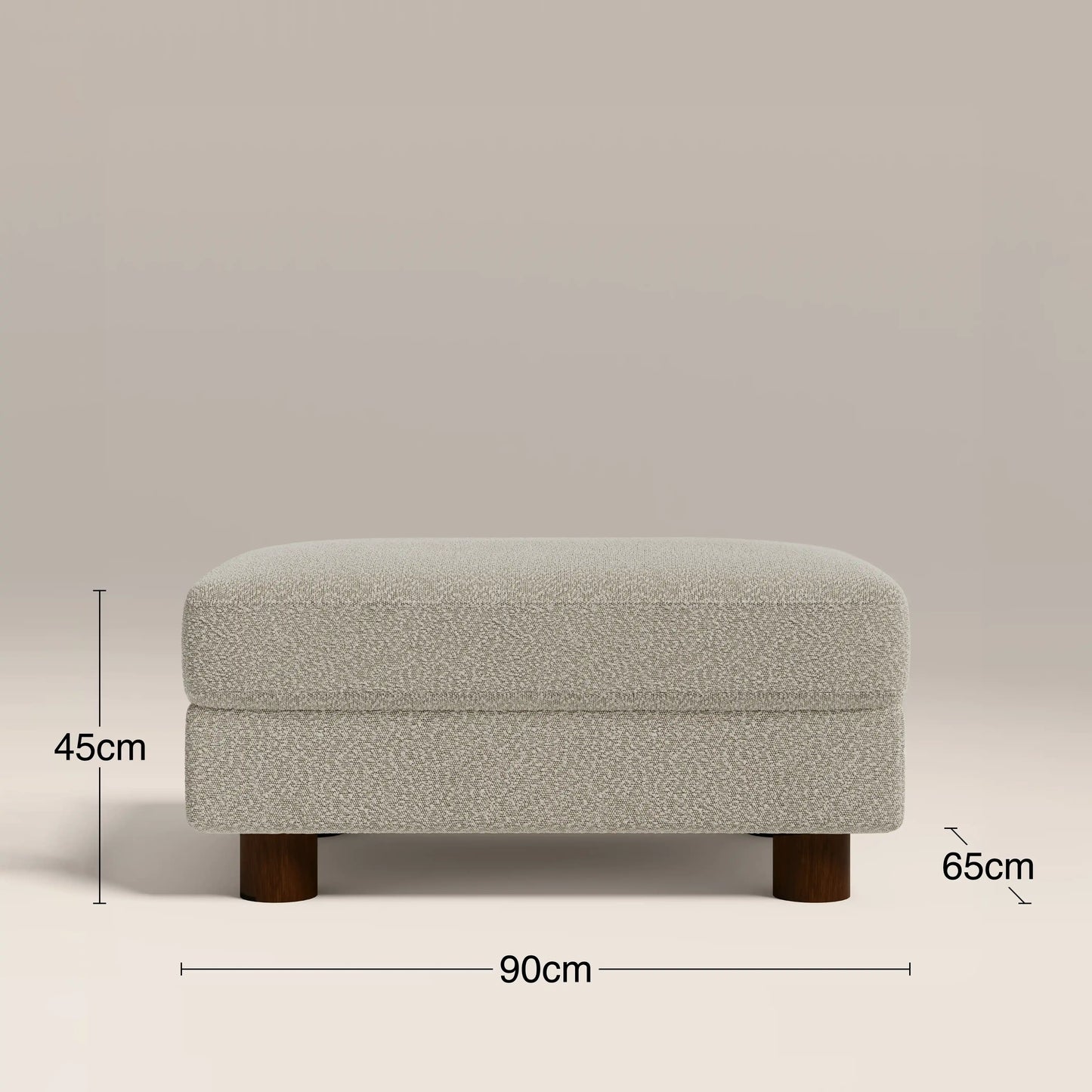 Halton Footstool | Speckled Stone Sustainable Boucle
