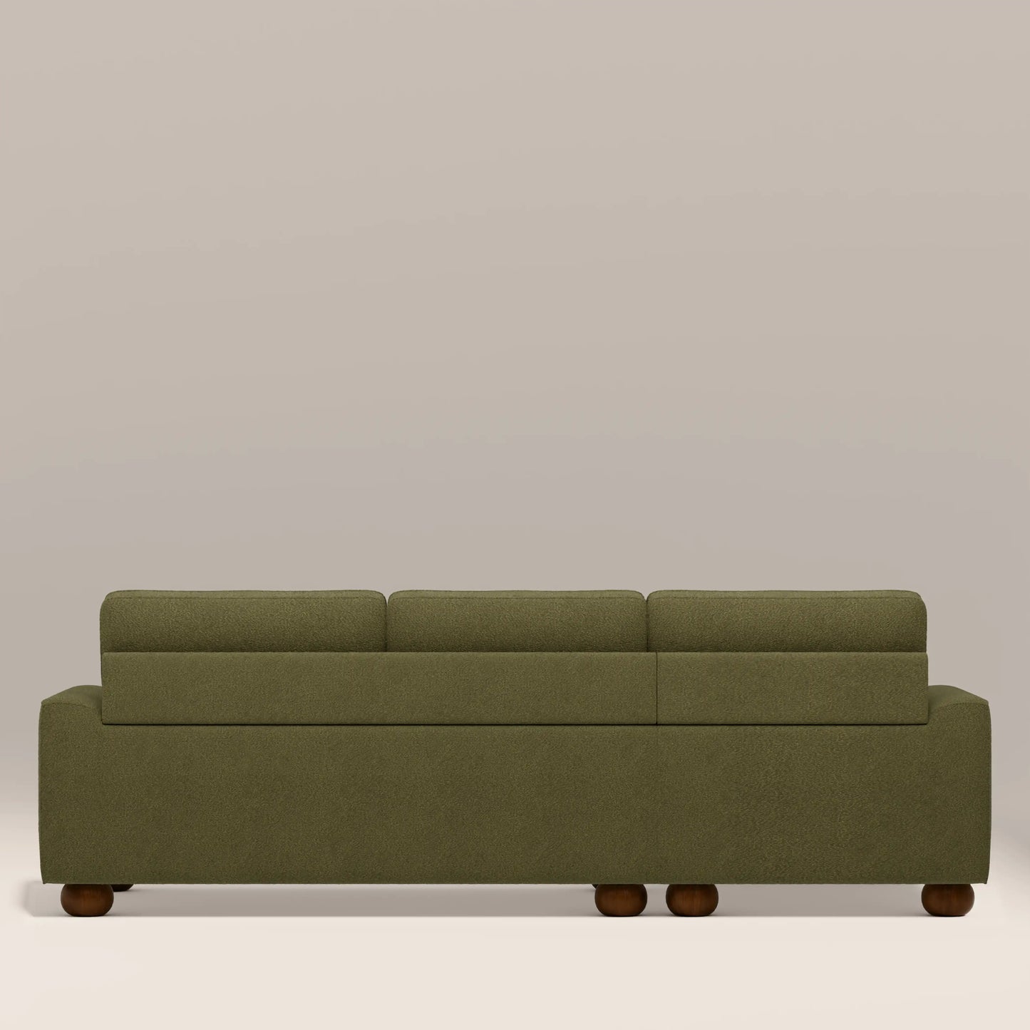 Nola Left Hand Chaise Sofa | Moss Green Boucle