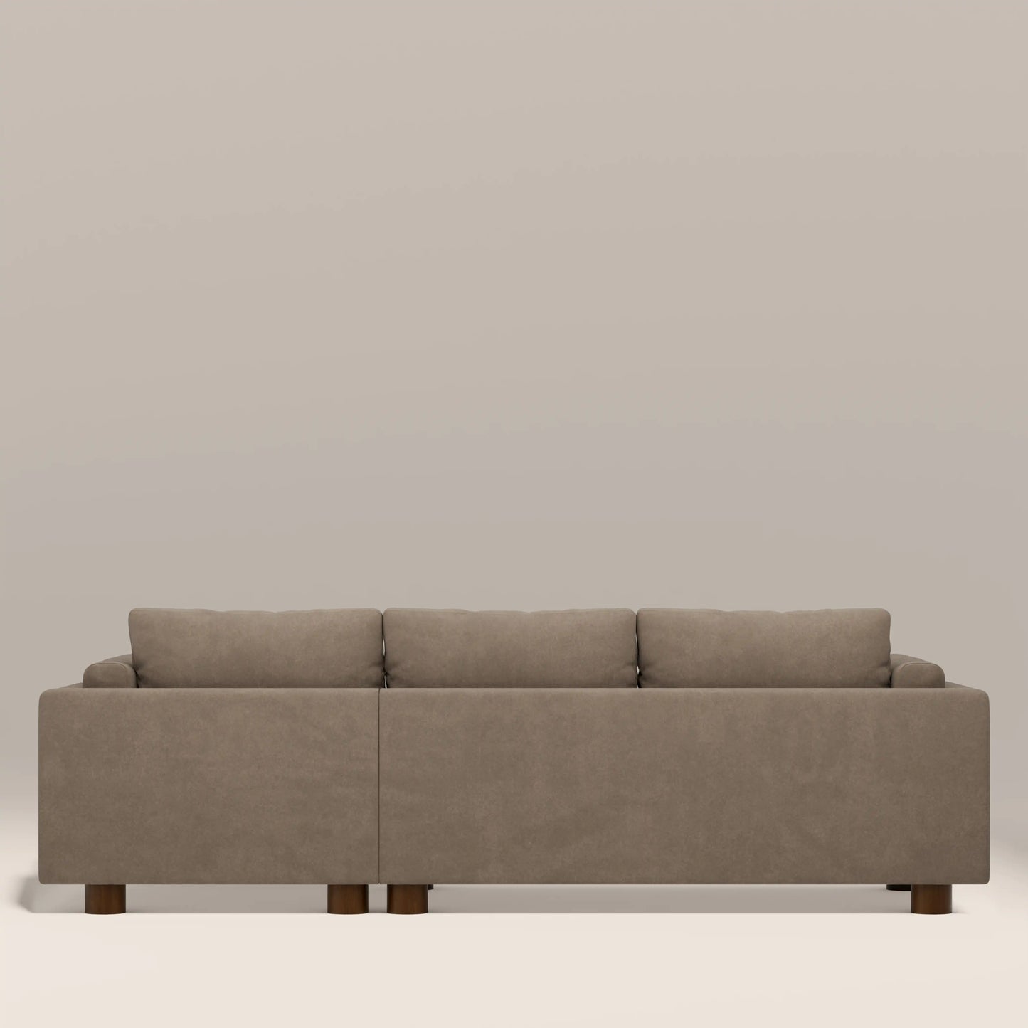 Halton Right Hand Chaise Sofa | Truffle Brown Sustainable Mohair Velvet
