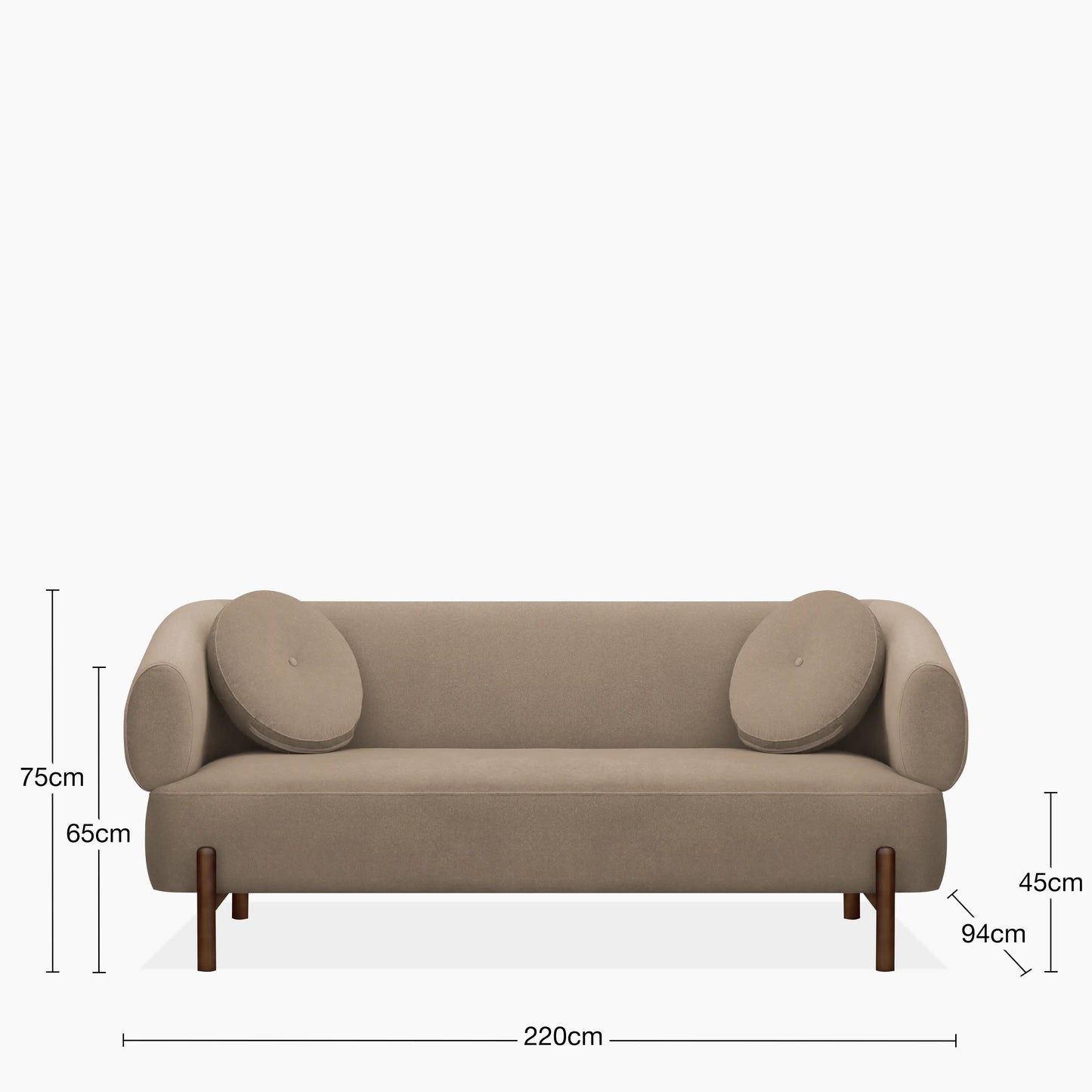Hallfield 3 Seater Sofa | Truffle Brown Sustainable Mohair Velvet