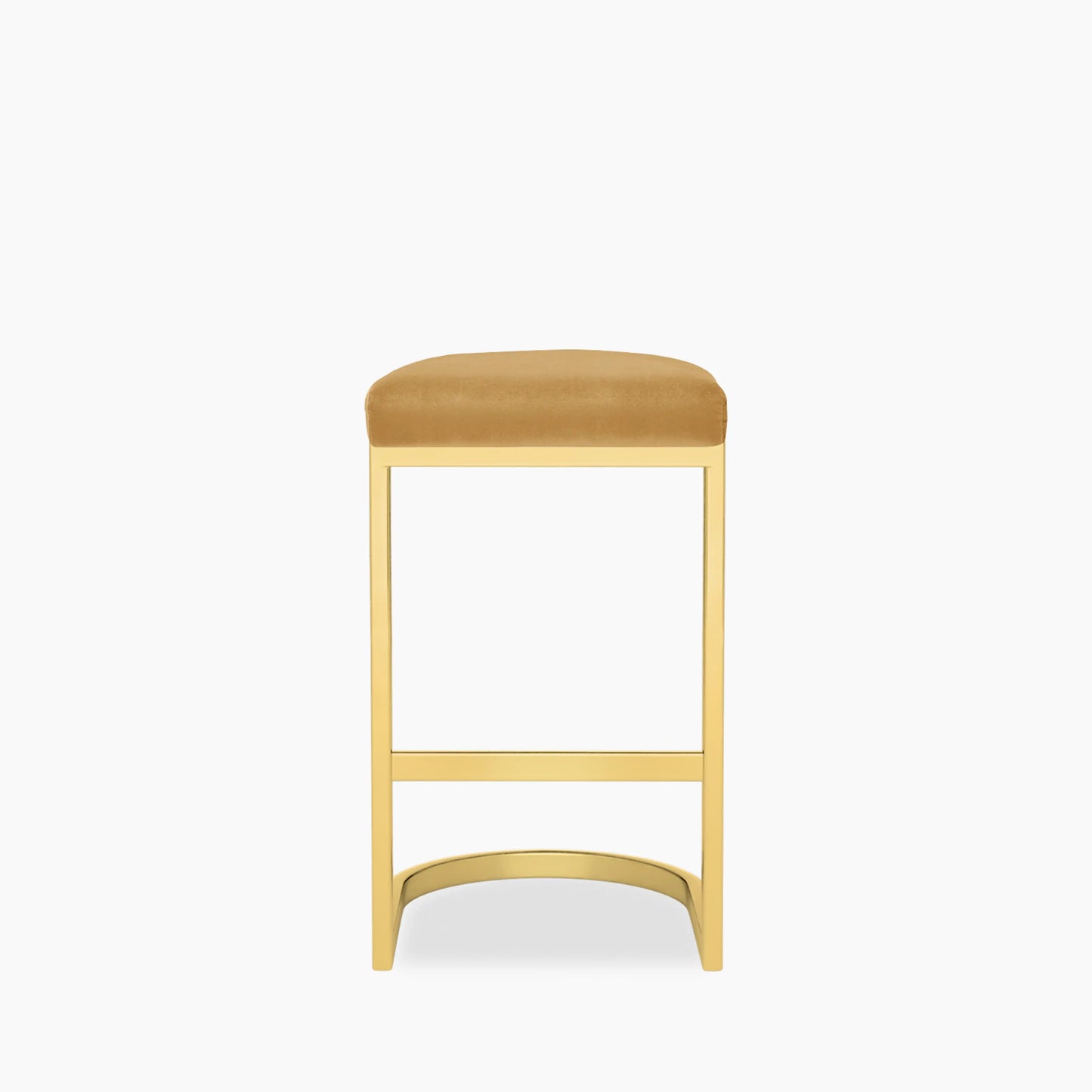 Matteo Kitchen Stool | Mustard Velvet