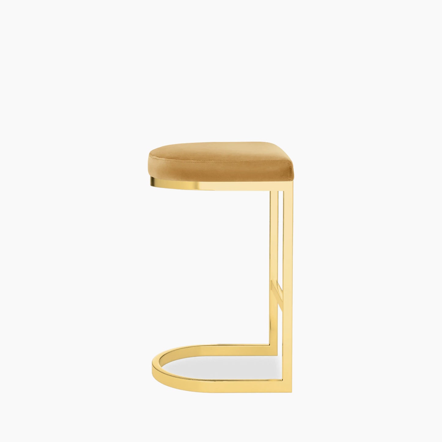 Matteo Kitchen Stool | Mustard Velvet