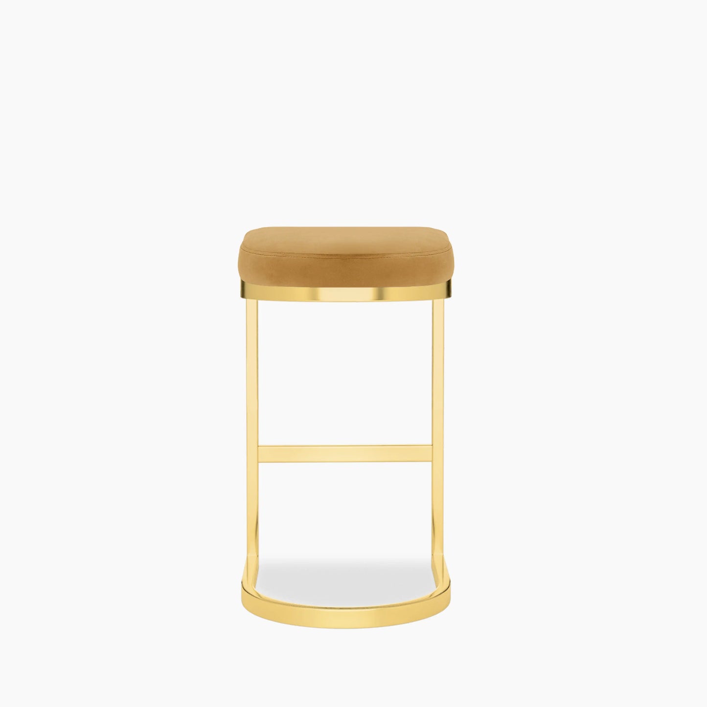 Matteo Kitchen Stool | Mustard Velvet